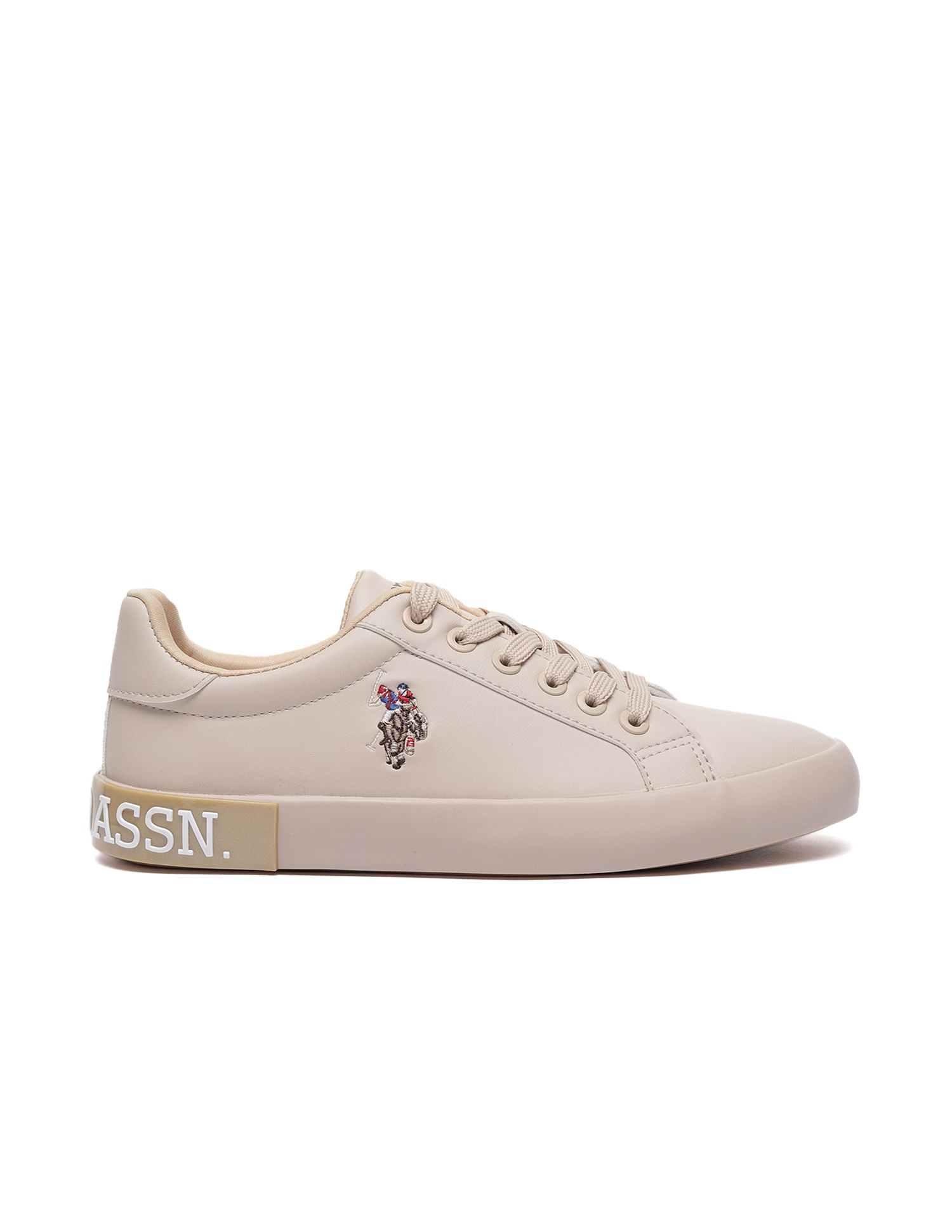 Women Lace Up Aubrey Sneakers Beige - U.S. POLO ASSN. | Large