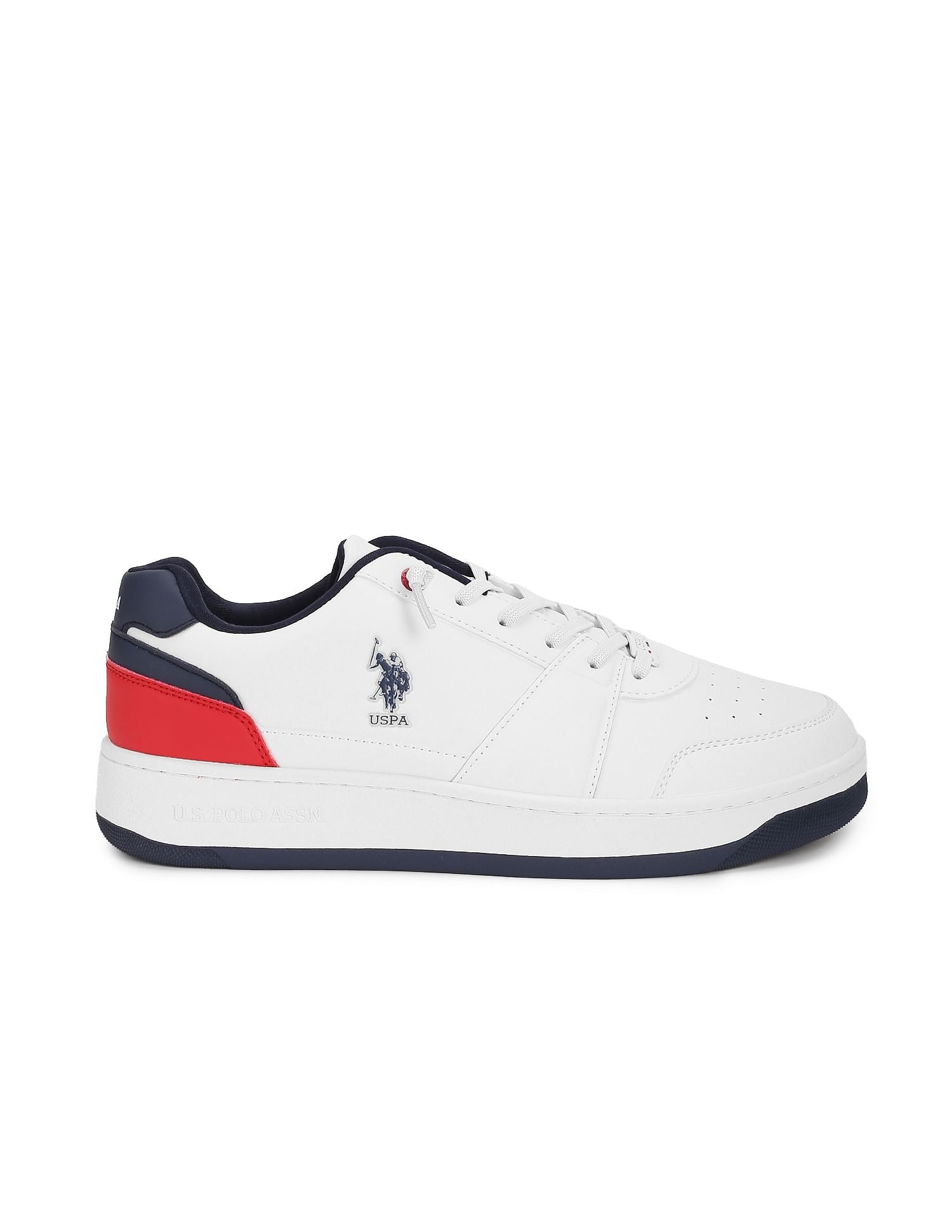 Men Finn Perforated Sneakers White - U.S. Polo Assn. India | Large