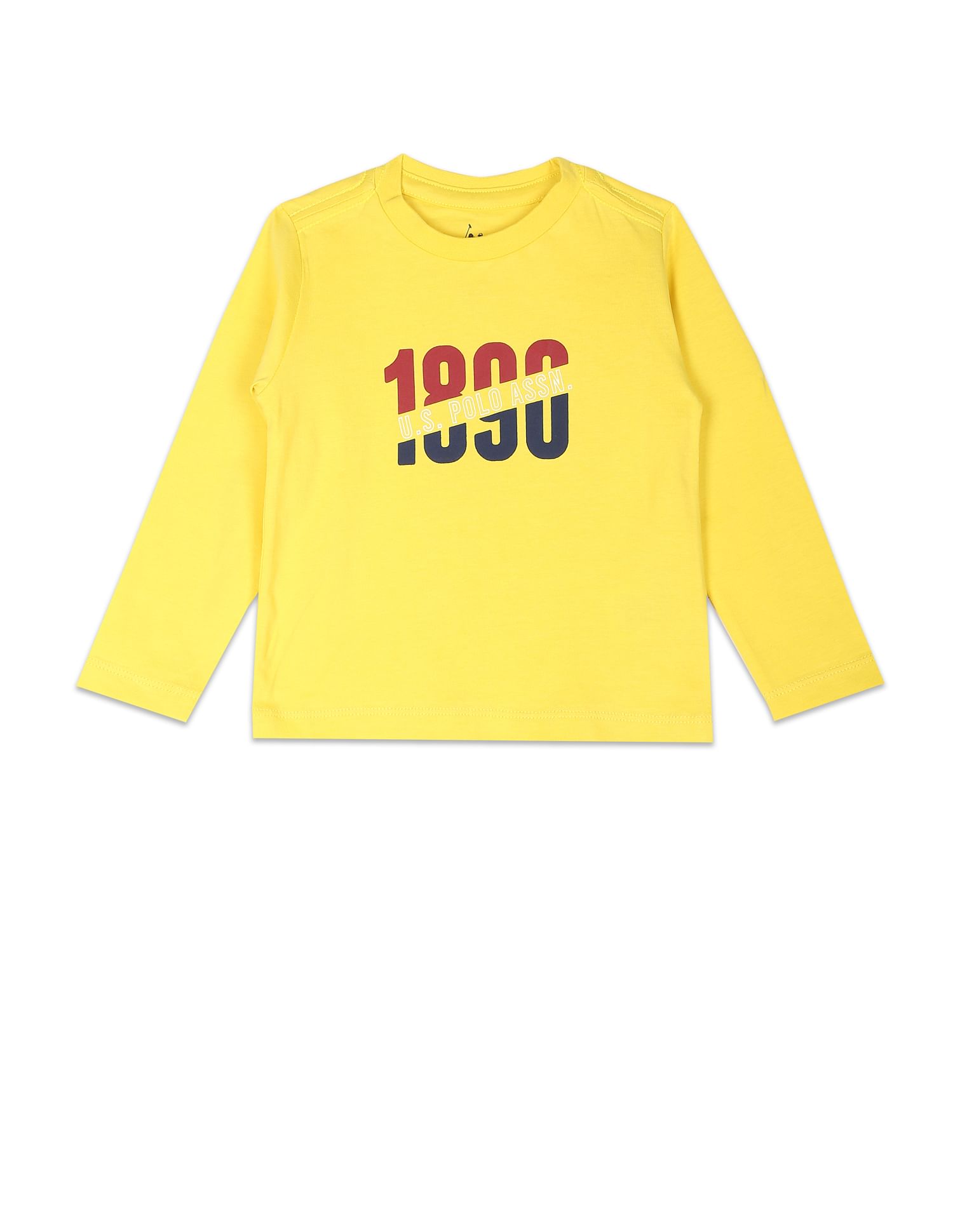 Crew Neck Brand Print T-Shirt - Pack Of 2 Yellow and Blue - U.S. Polo Assn. India | Large
