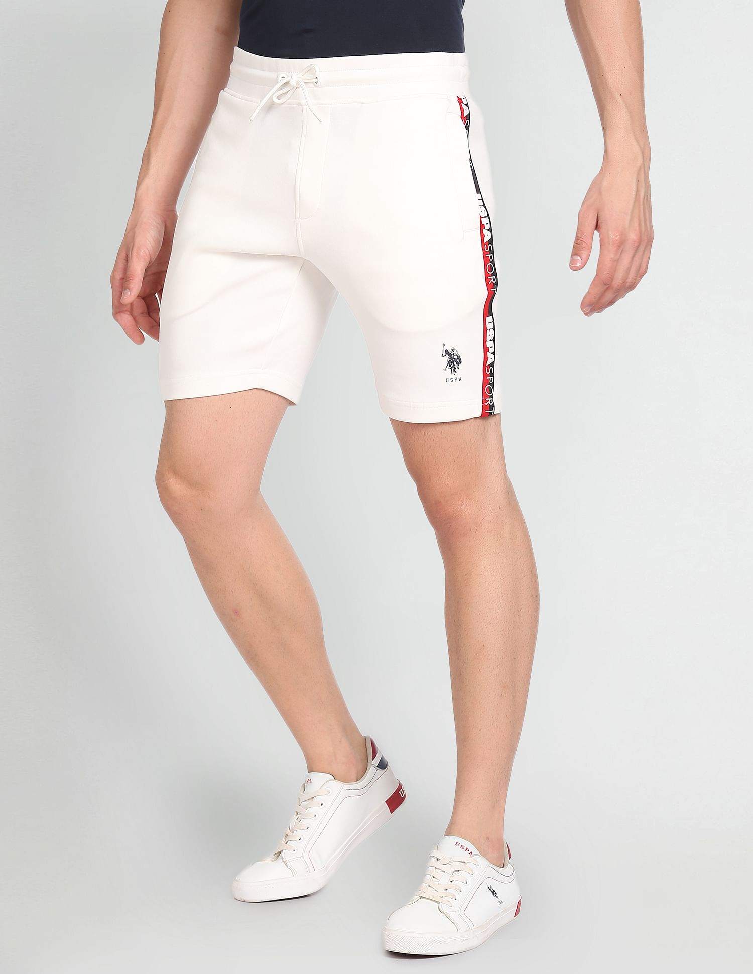 Brand Tape Knit Shorts White - U.S. Polo Assn. India | Large