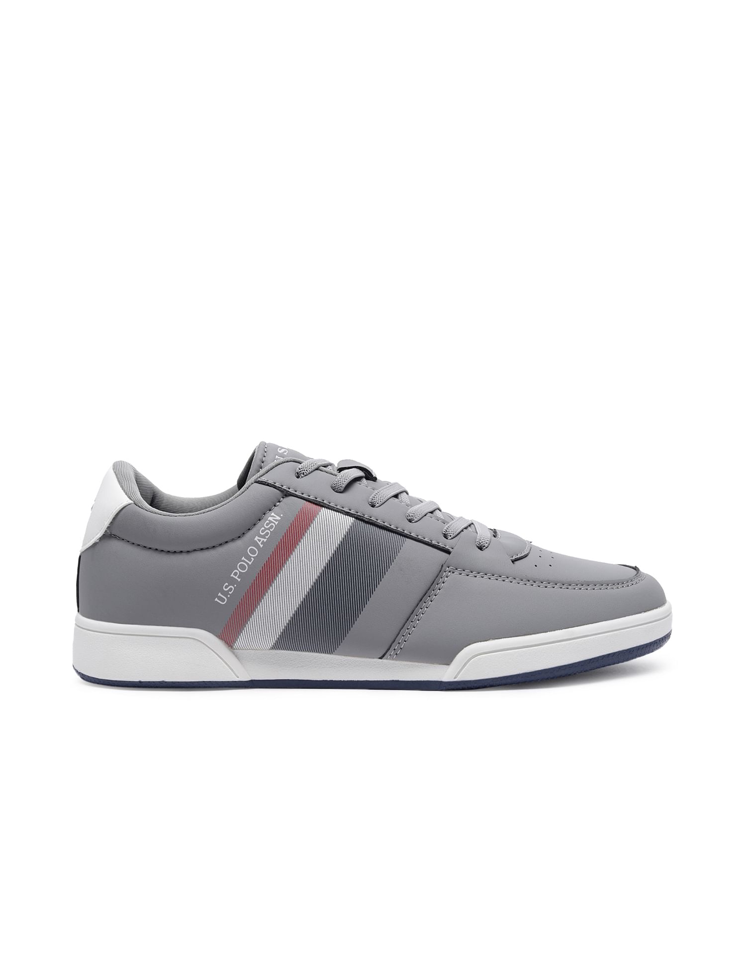 Men Panelled Lace Up Anders Sneakers Grey - U.S. Polo Assn. India | Large