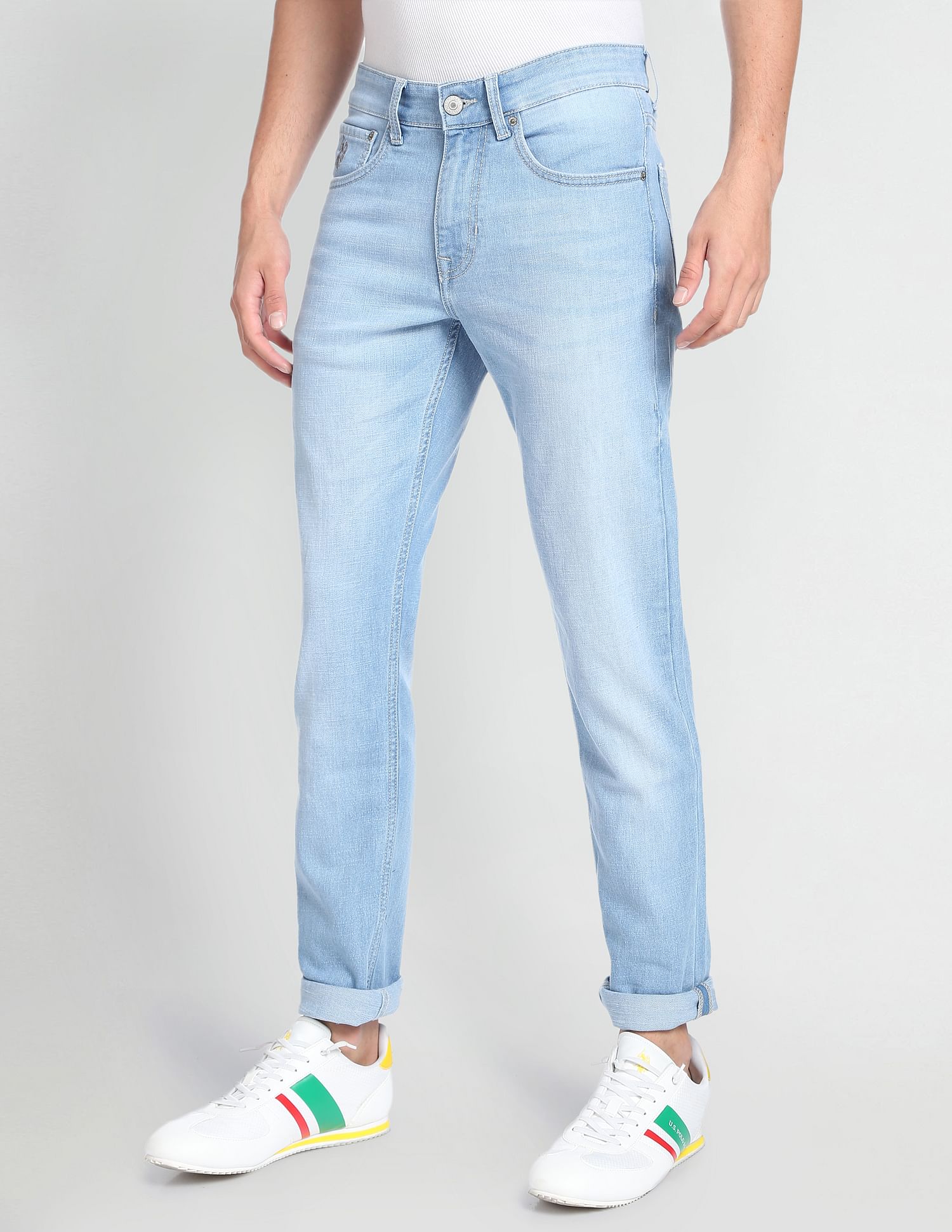 Stone Wash Brandon Slim Fit Jeans Blue - U.S. POLO ASSN. | Large