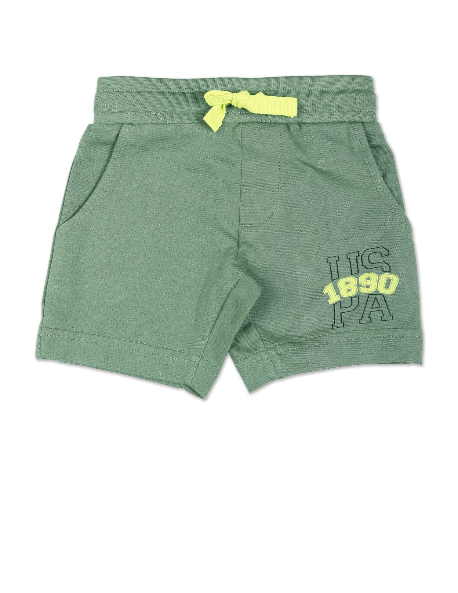 Boys Black Brand Print Cotton Set Black and Green - U.S. POLO ASSN. | Large