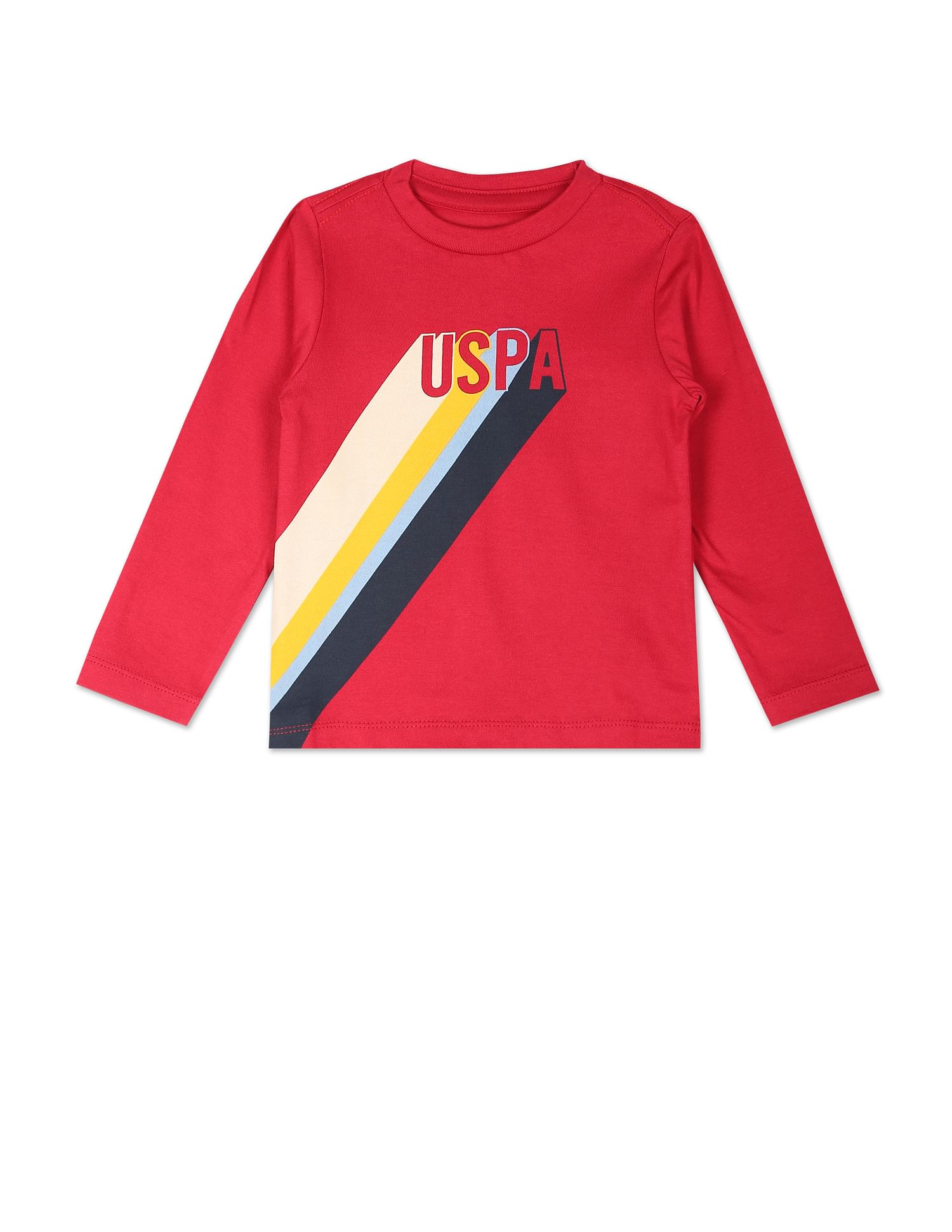 Crew Neck Brand Print T-Shirt - Pack Of 2 Red and Green - U.S. POLO ASSN. | Large