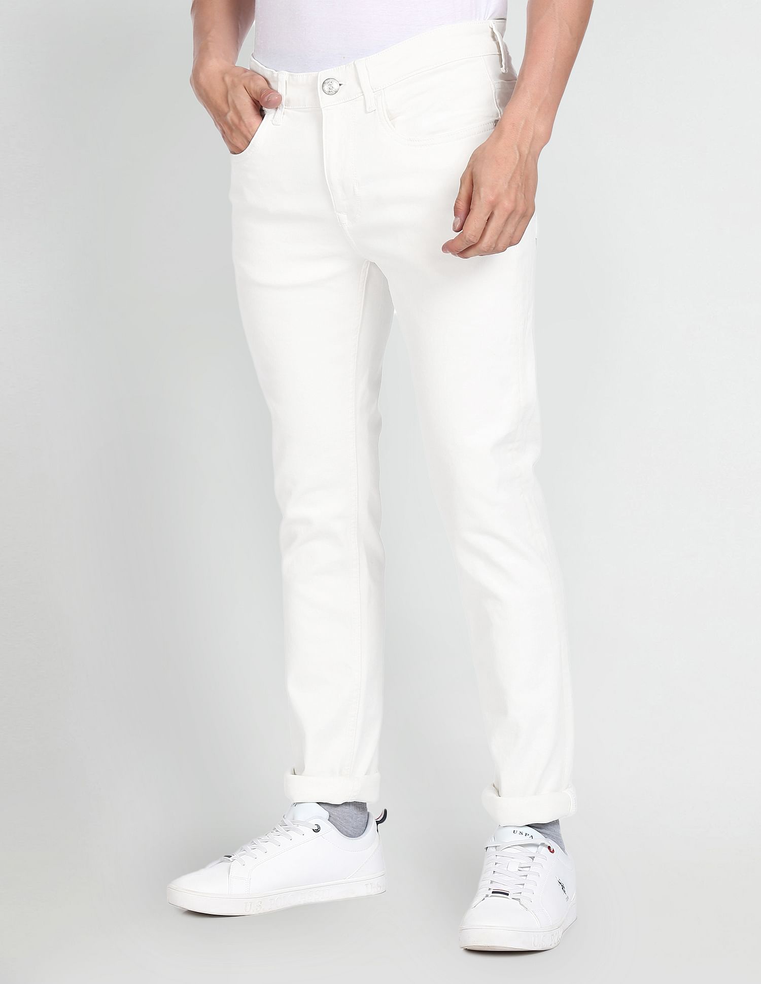 Clean Look Regallo Skinny Fit Jeans White - U.S. POLO ASSN. | Large