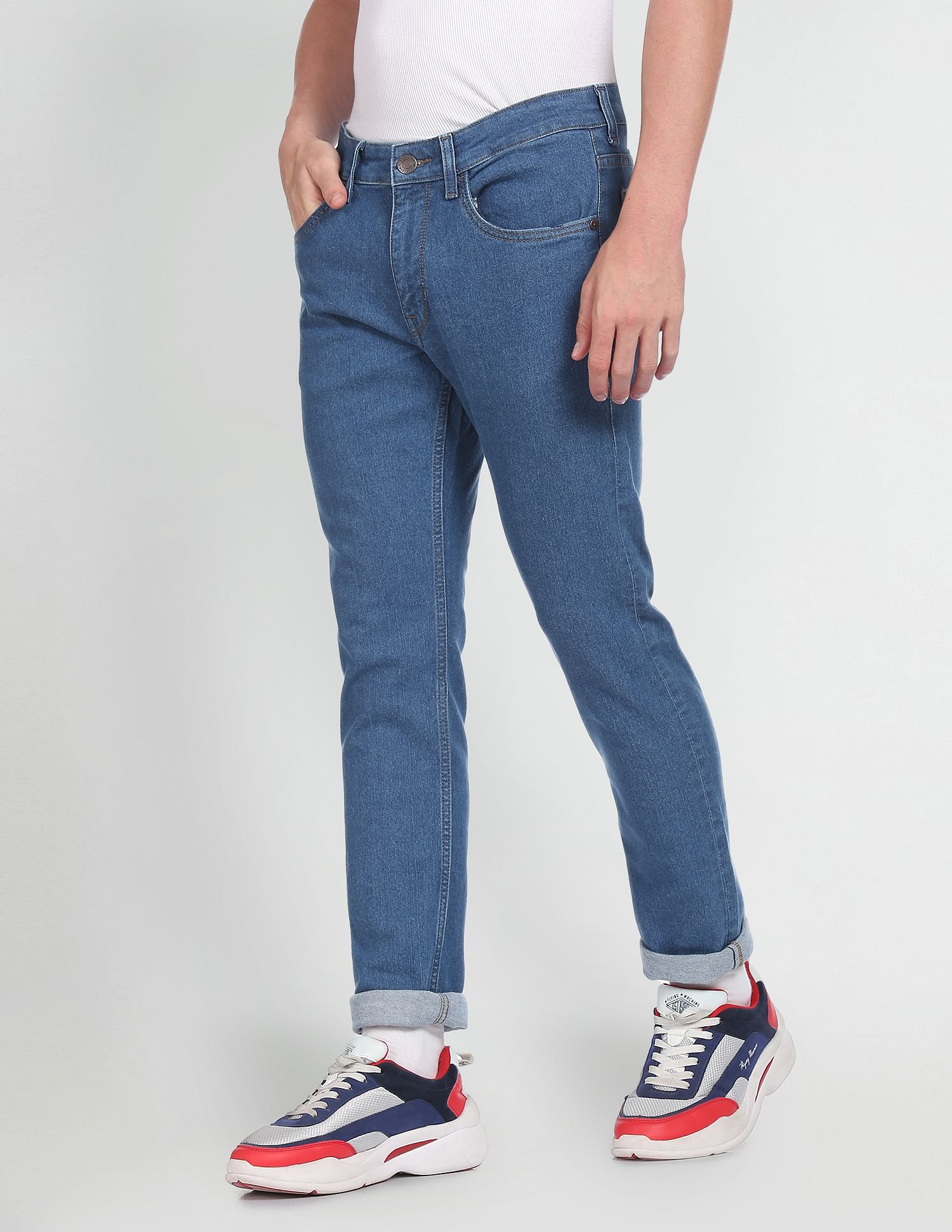 Mid Rise Rinsed Brandon Slim Tapered Fit Jeans Blue - U.S. POLO ASSN. | Large