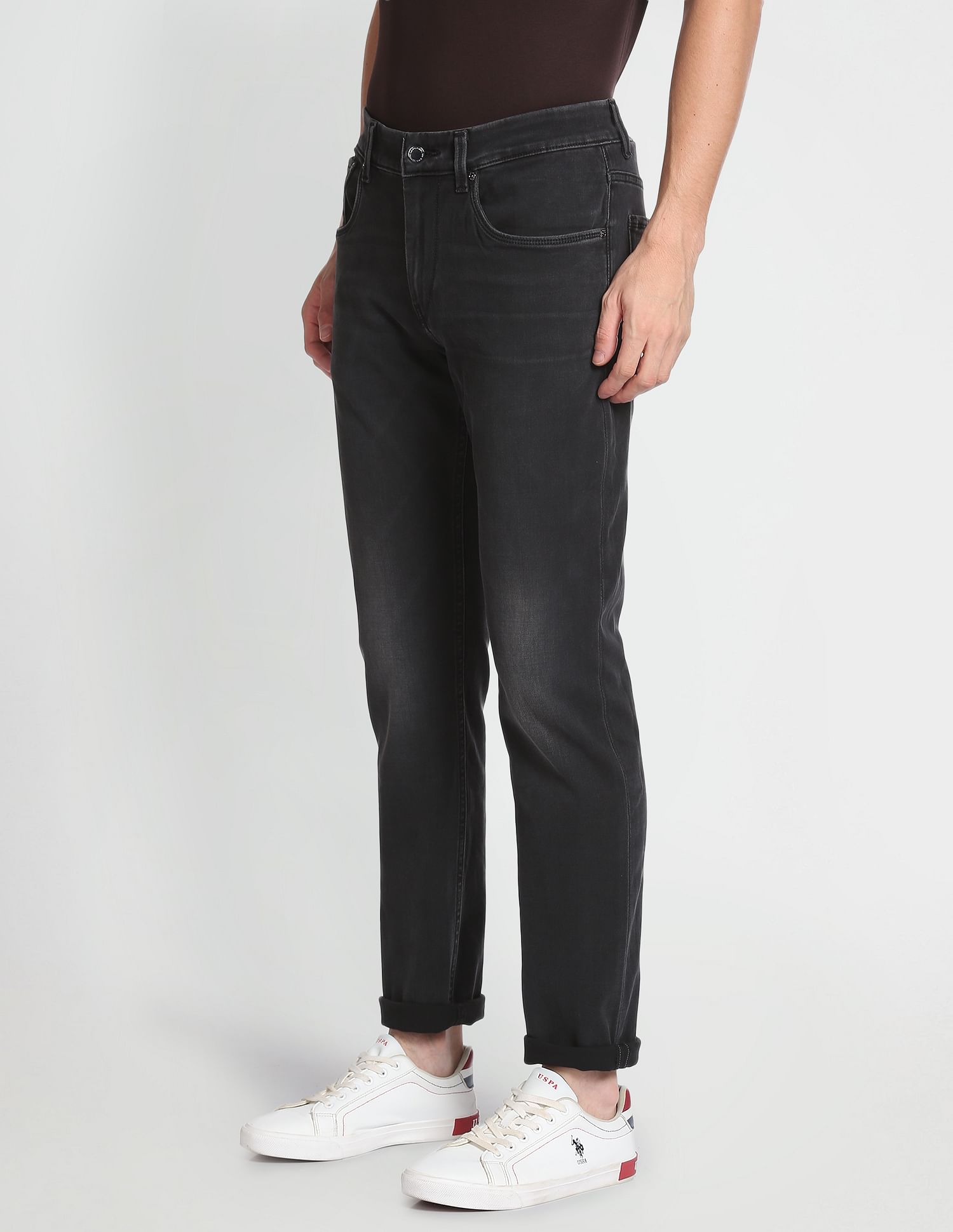 Brandon Slim Tapered Twill Premium Jeans Black - U.S. Polo Assn. India | Large