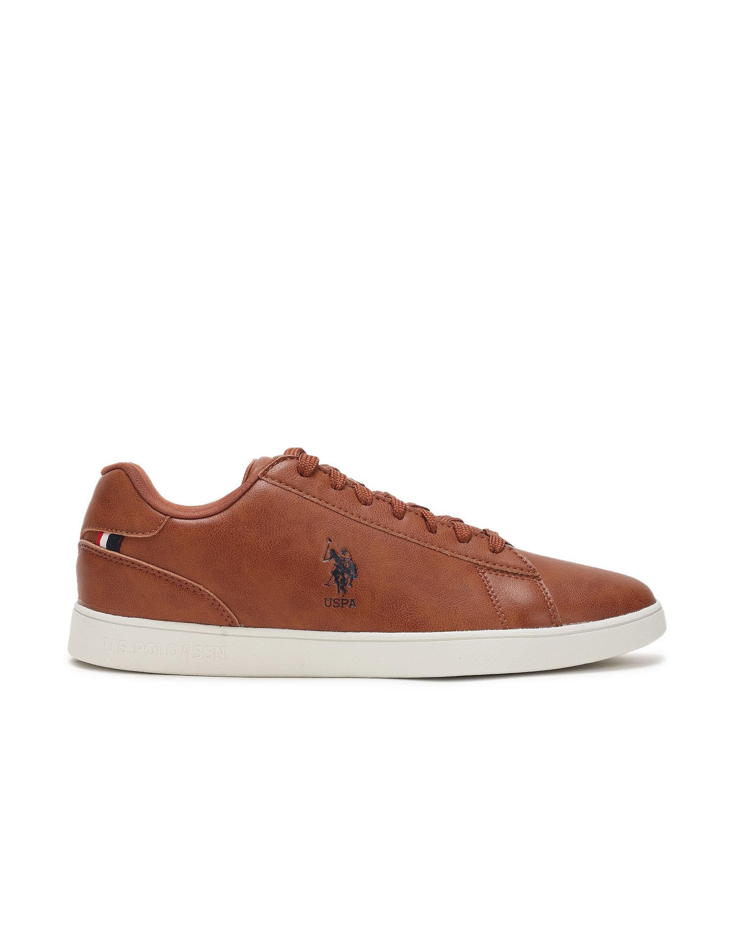 Men Panelled Solid Rheece Sneakers Tan - U.S. Polo Assn. India | Large