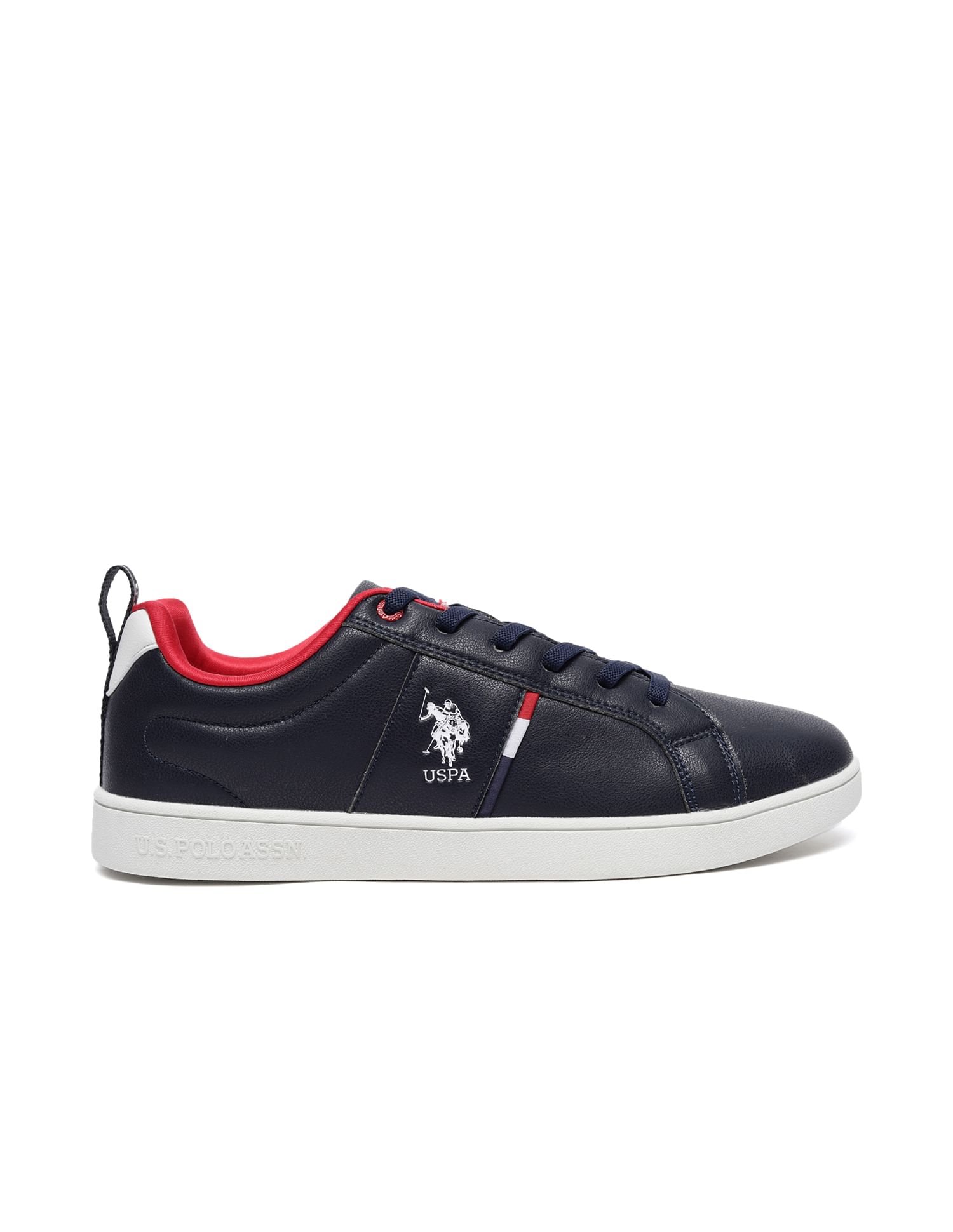 Men Lester Solid Lace Up Sneakers Navy - U.S. Polo Assn. India | Large