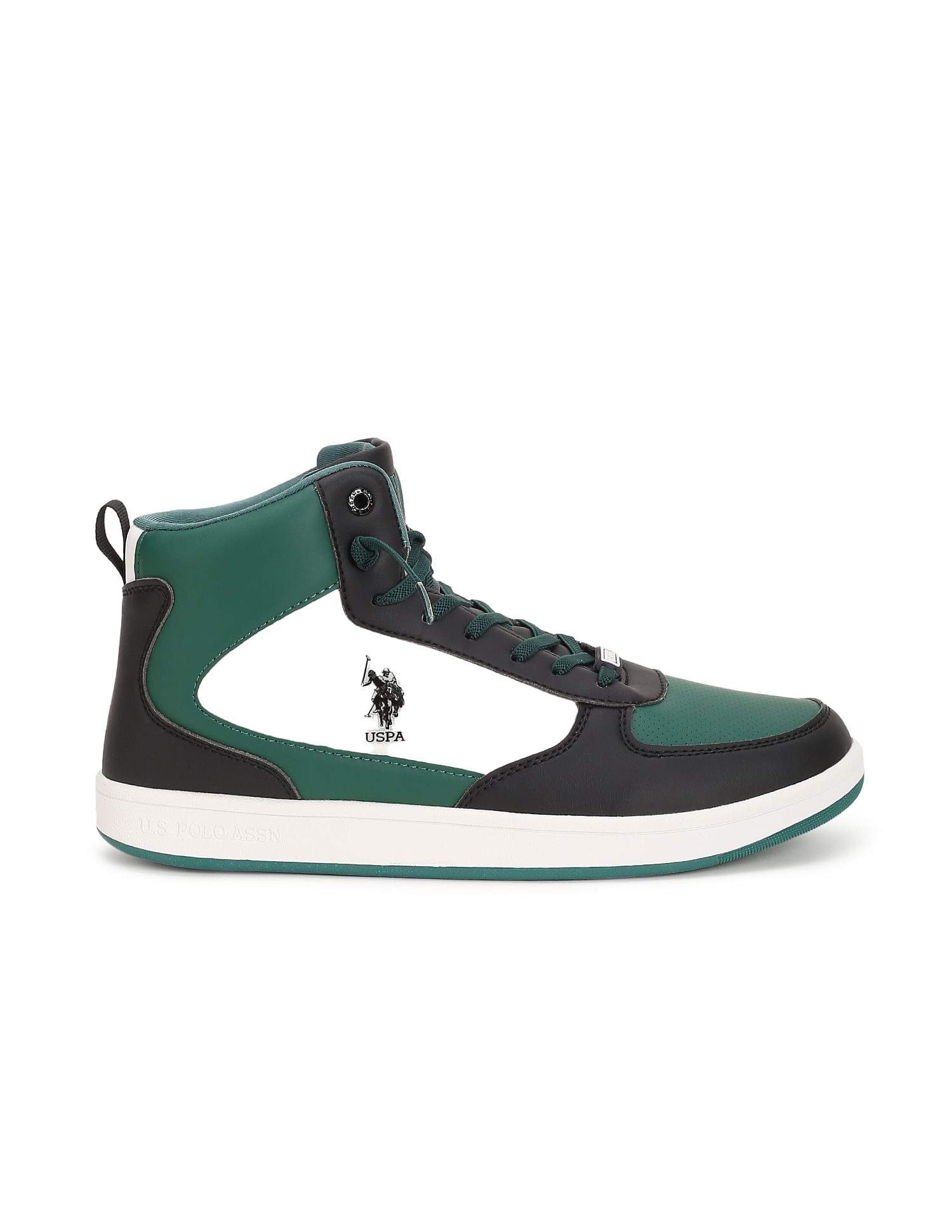Men Myles Colour Block Sneakers Black and Teal - U.S. POLO ASSN. | Large