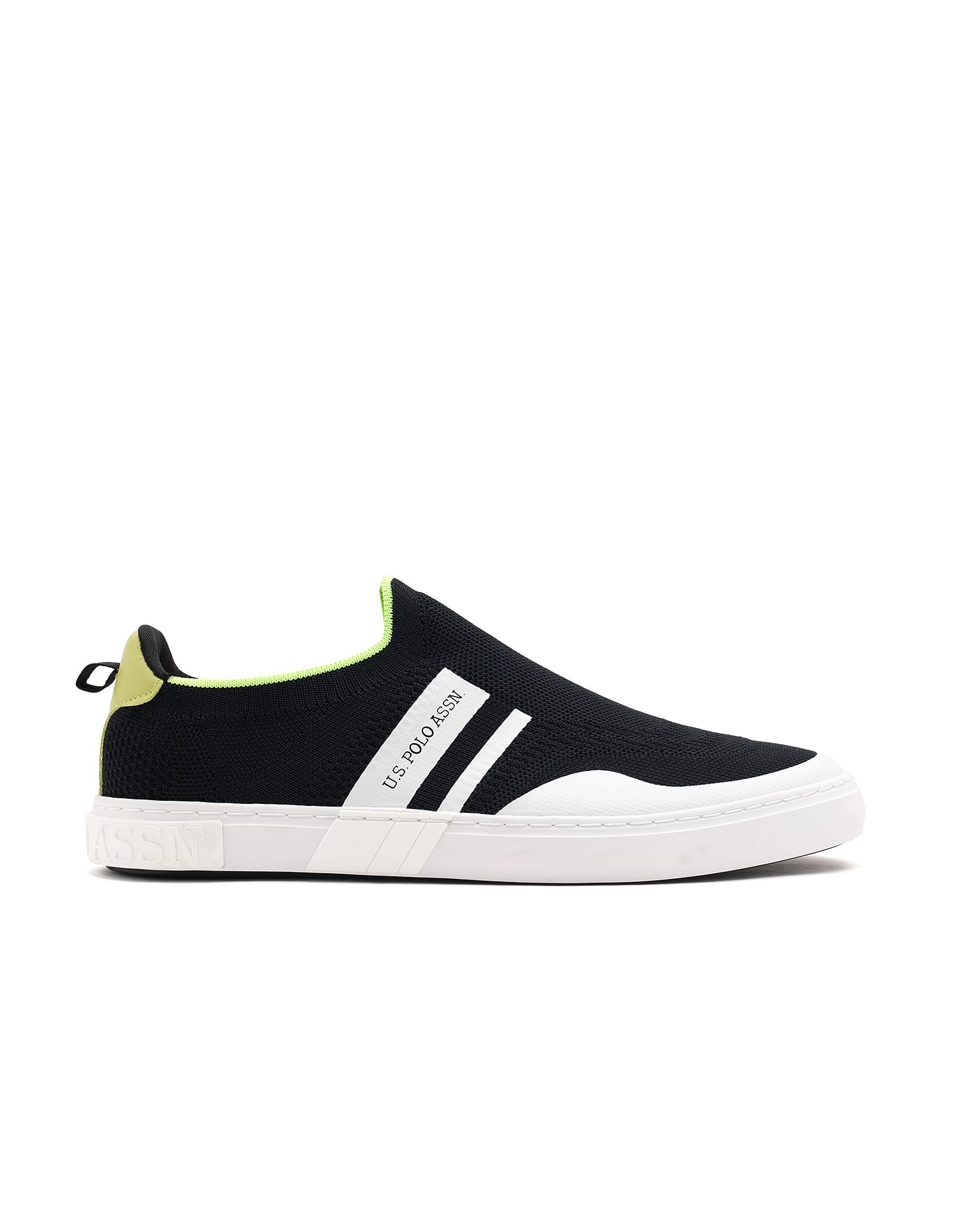 Men Fly Knit Upper Nordic Slip On Shoes Black - U.S. Polo Assn. India | Large