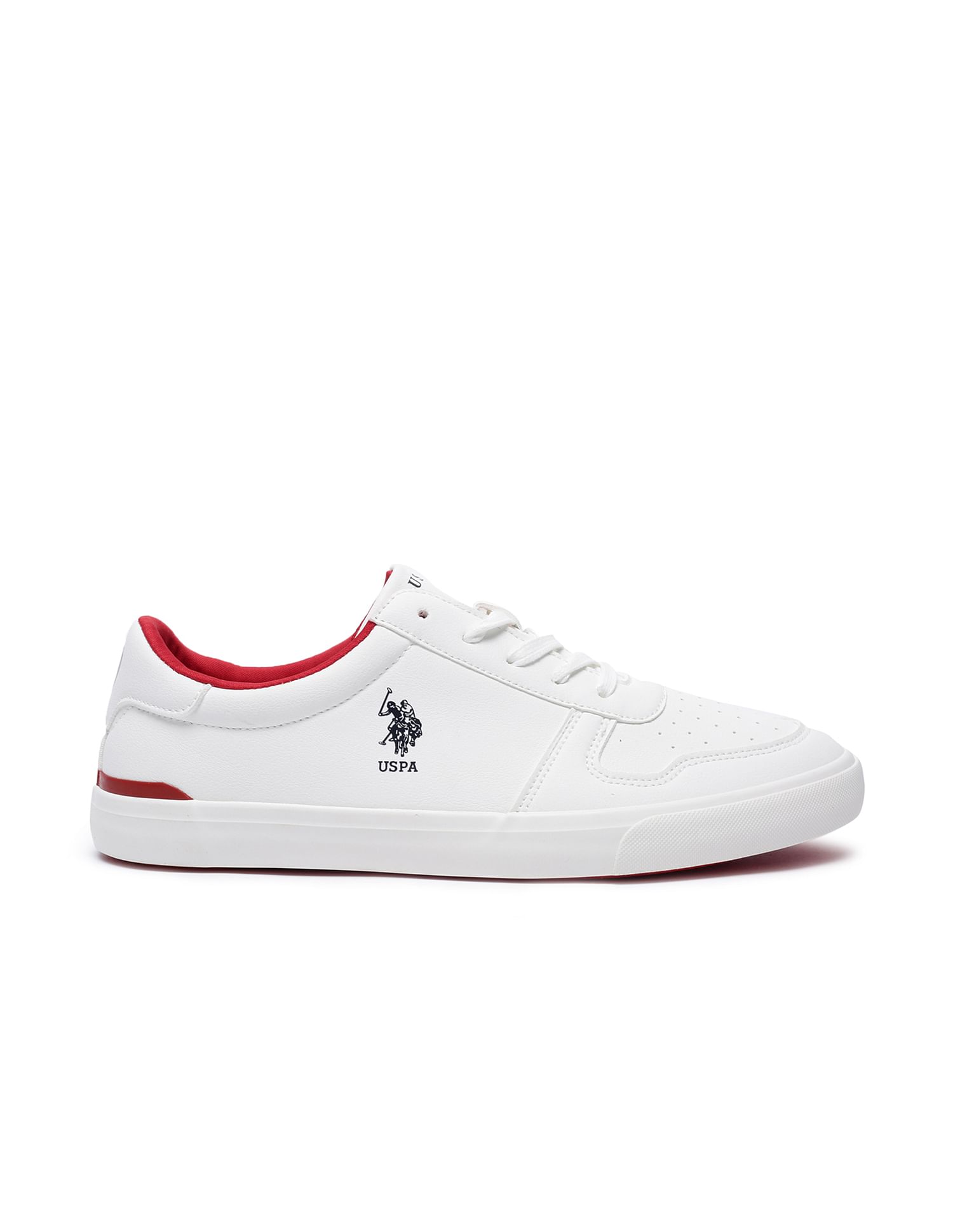 Men Britt Solid Lace Up Sneakers White - U.S. Polo Assn. India | Large