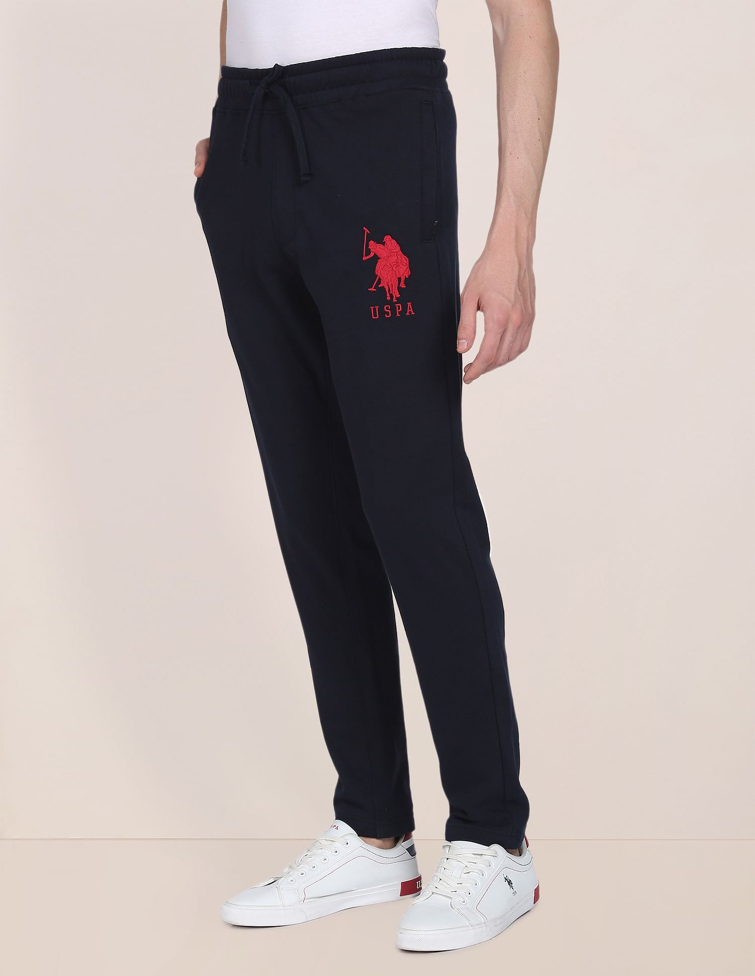 Mid Rise Solid Track Pants Navy - U.S. POLO ASSN. | Large