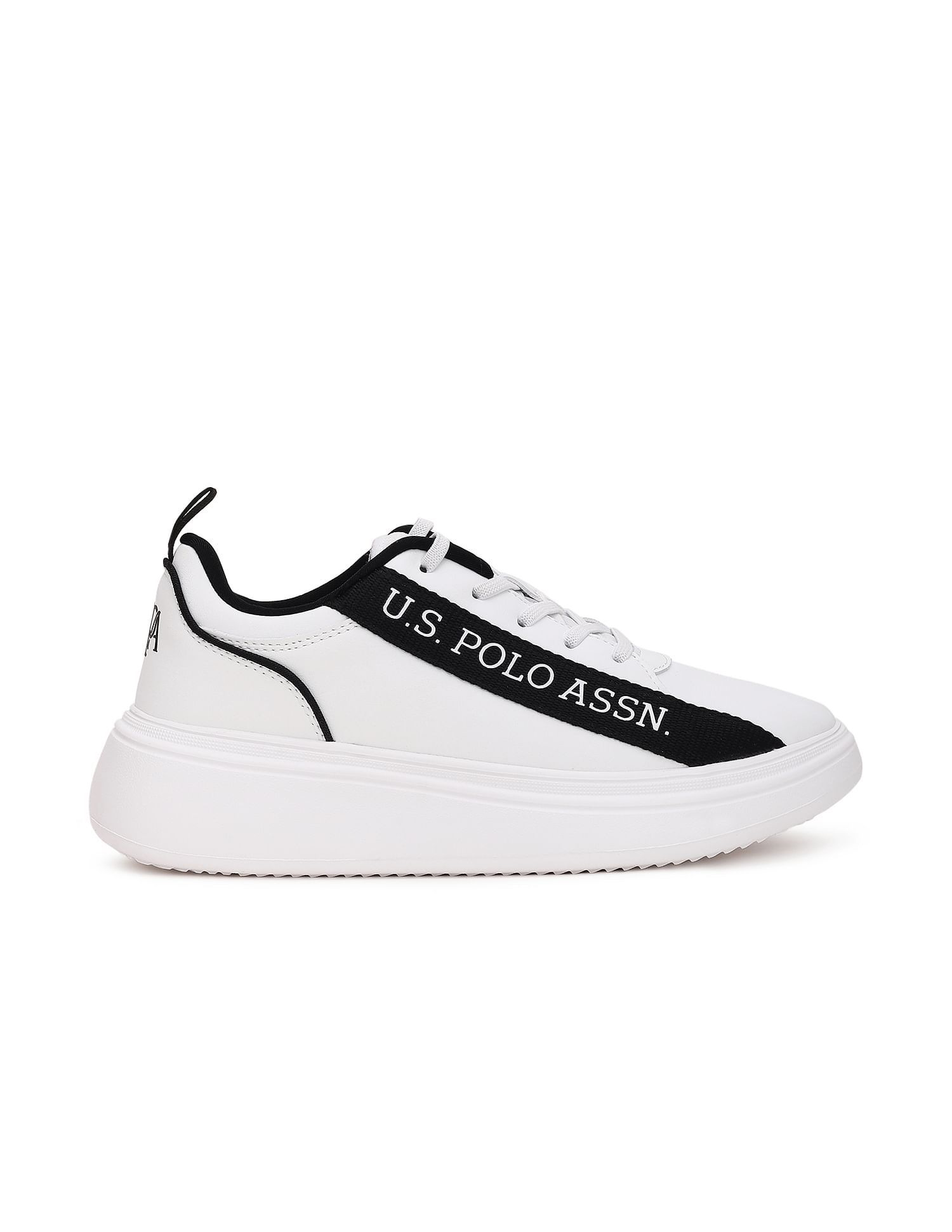 Women Brand Tape Lianna Sneakers White and Black - U.S. POLO ASSN. | Large