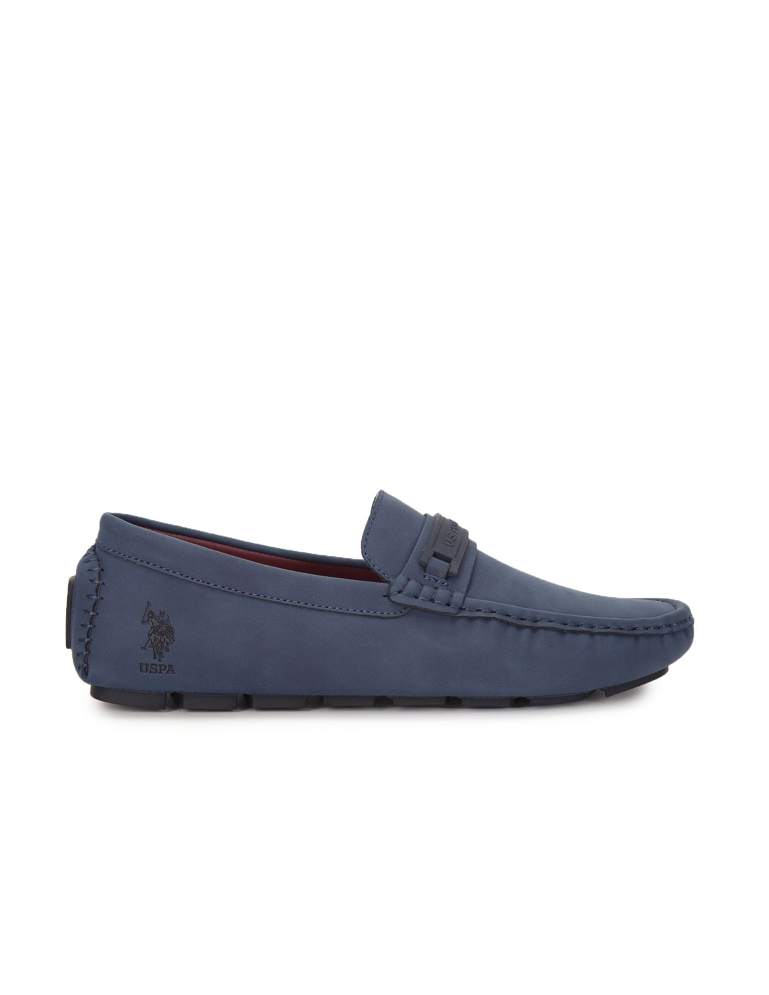 Men Round Toe Textured Scott Shoes Navy - U.S. POLO ASSN. | Large