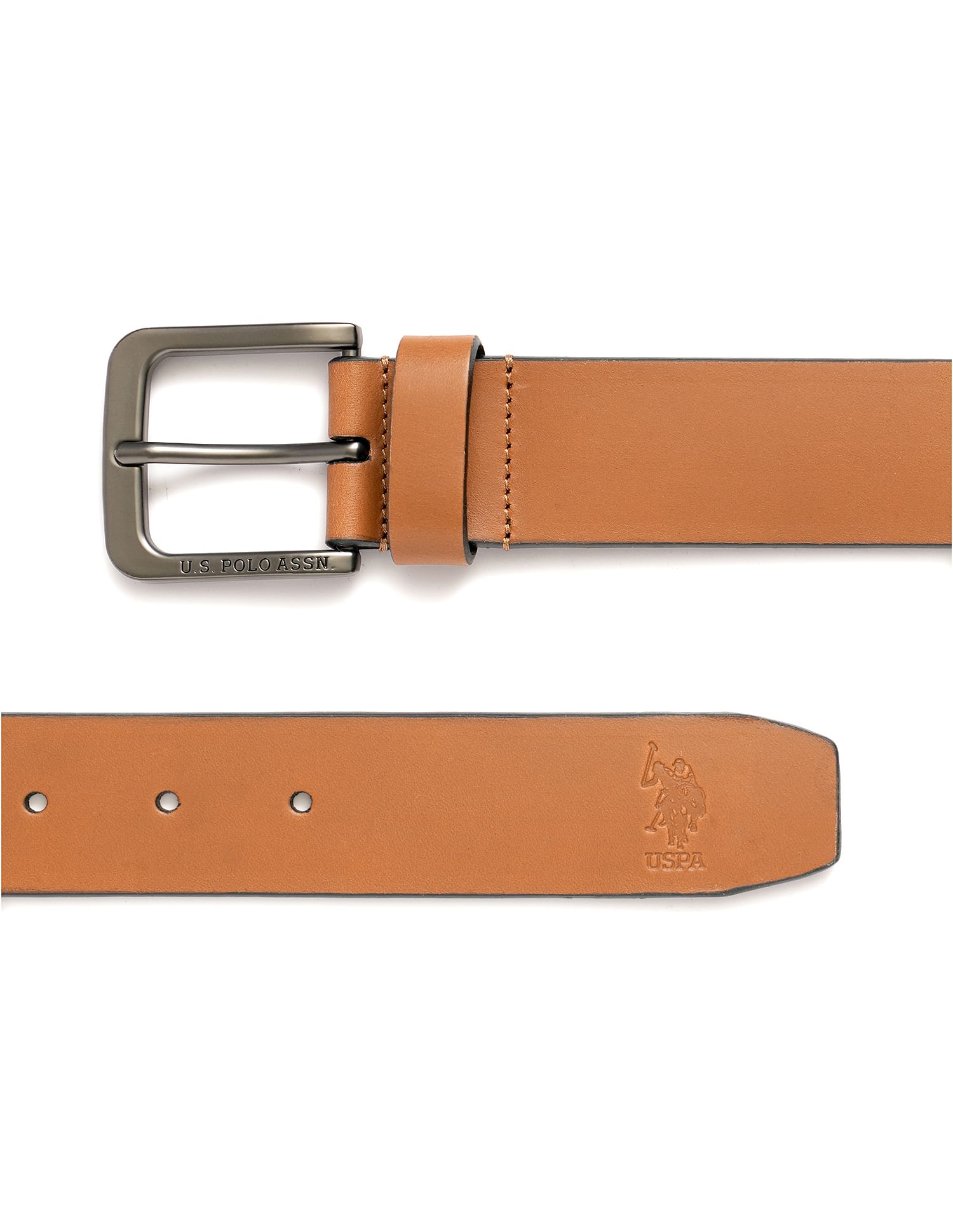Leather Casual Belt Brown - U.S. POLO ASSN. | Large