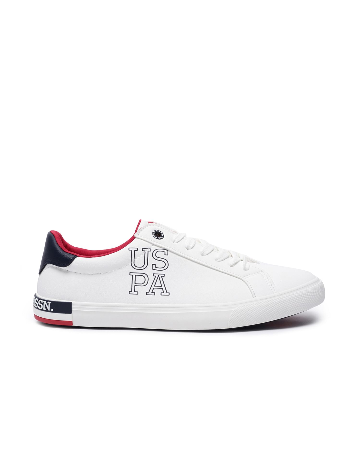 Men Panelled Logo Print Ramus Sneakers White - U.S. Polo Assn. India | Large