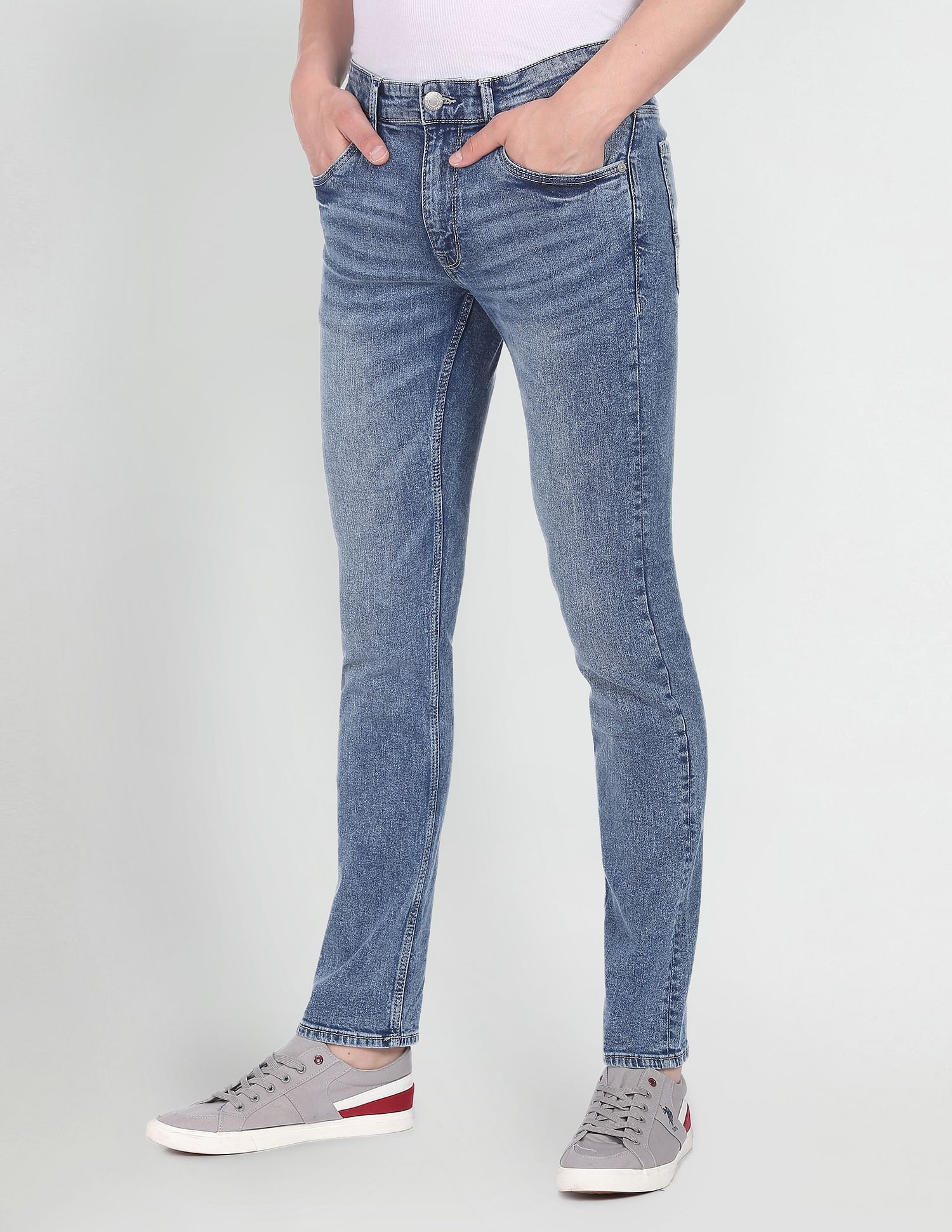 Stone Wash Brandon Slim Tapered Fit Jeans Blue - U.S. Polo Assn. India | Large