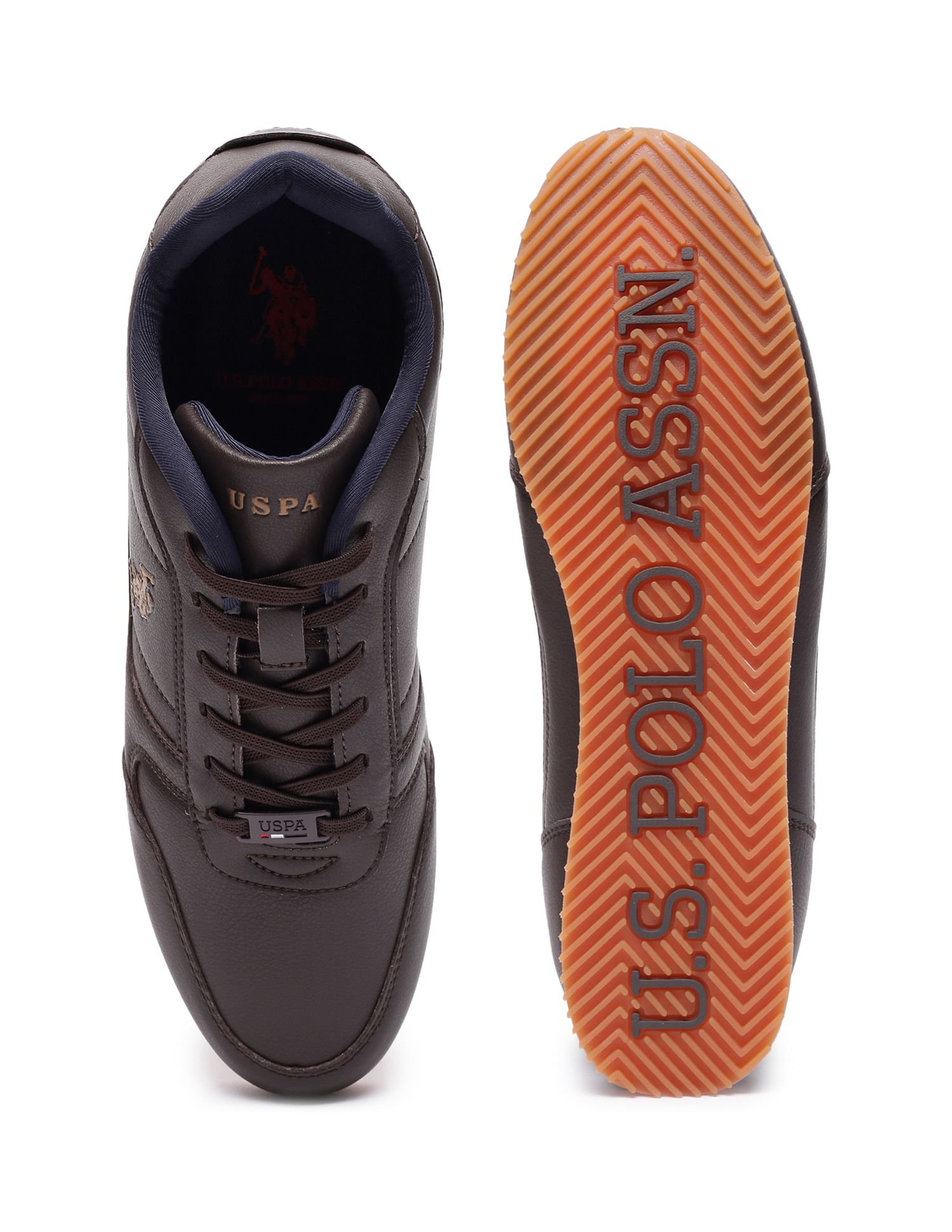 Men Round Toe Solid Mason Sneakers Brown - U.S. POLO ASSN. | Large