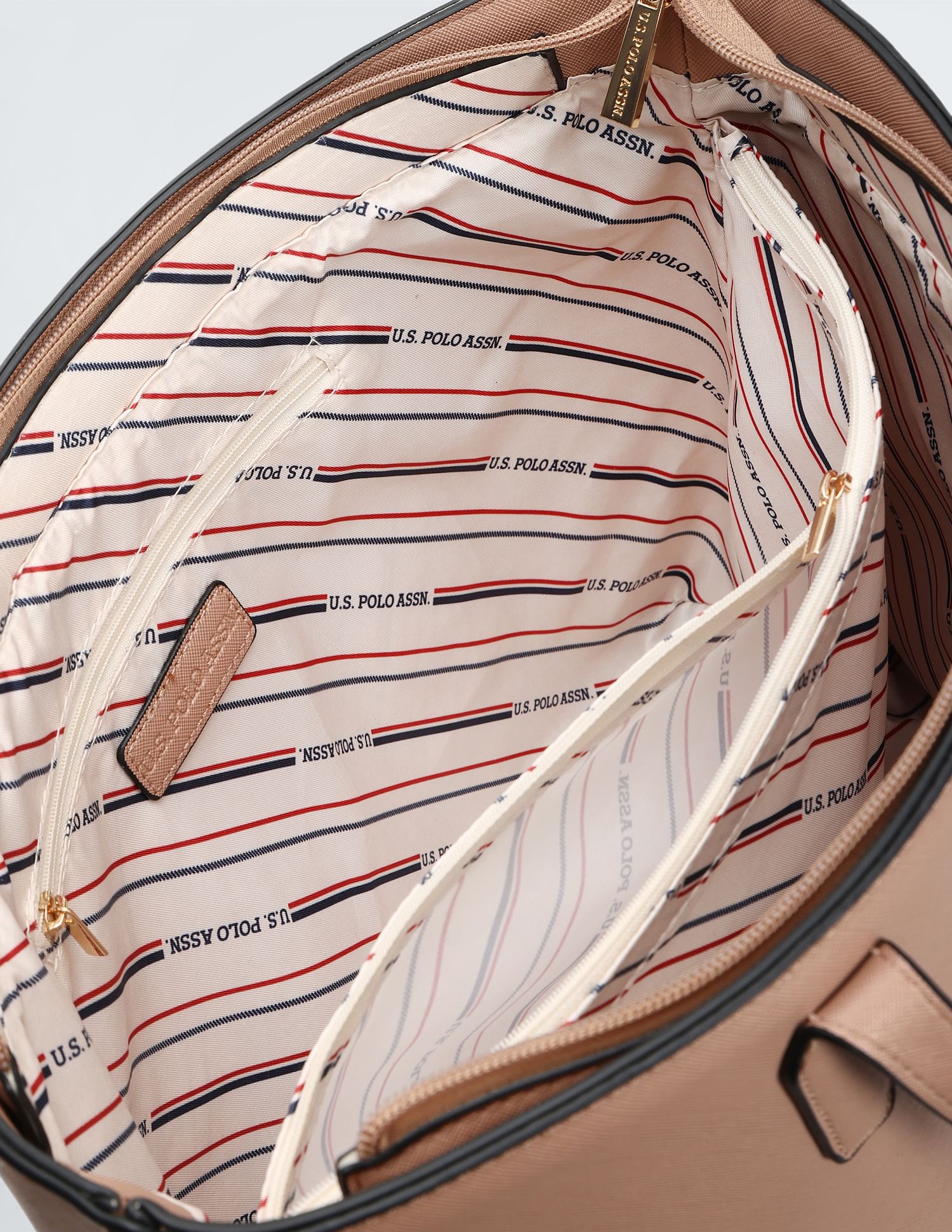 Signature Stripe Tote Bag Light Pink - U.S. POLO ASSN. | Large
