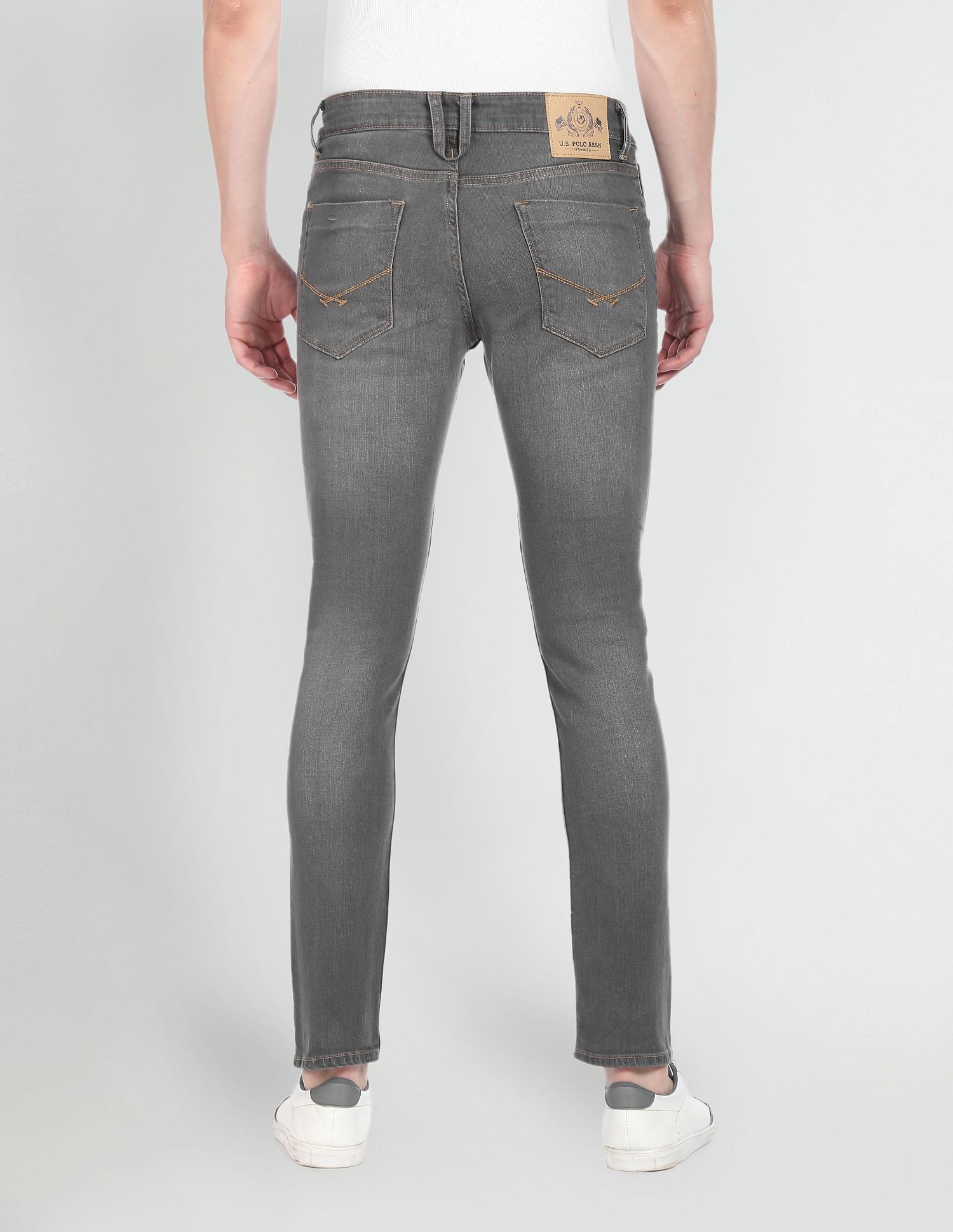 Brandon Slim Tapered Fit Stone Wash Jeans Grey - U.S. POLO ASSN. | Large