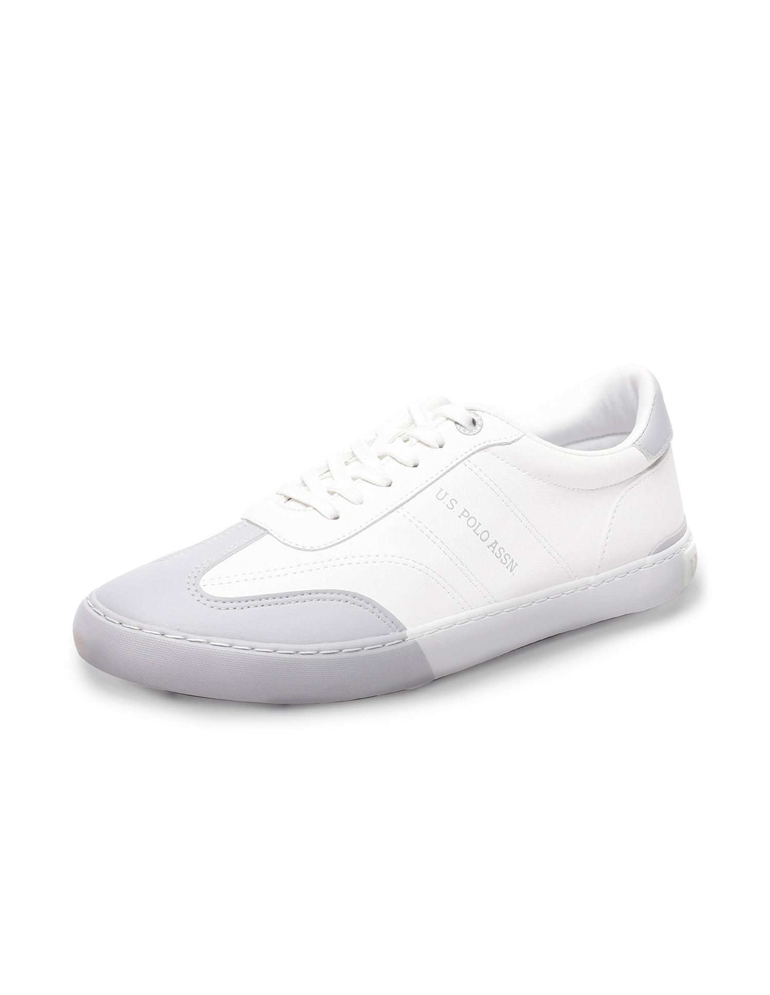 Men Round Toe Solid Gain Sneakers Grey - U.S. POLO ASSN. | Large