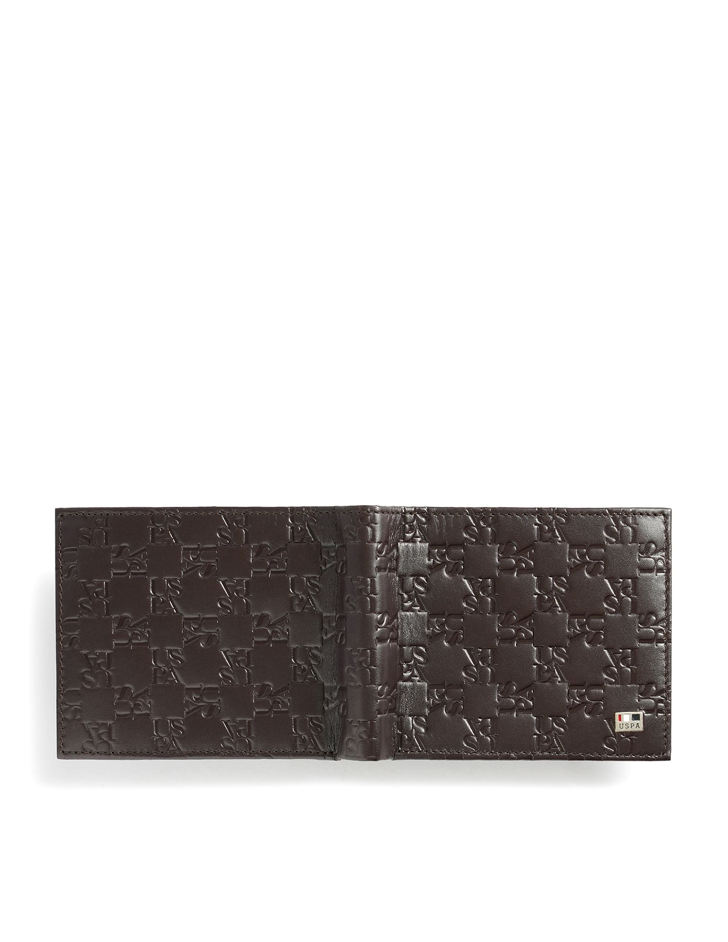 Bi-Fold Debossed Wallet Dark Brown - U.S. Polo Assn. India | Large