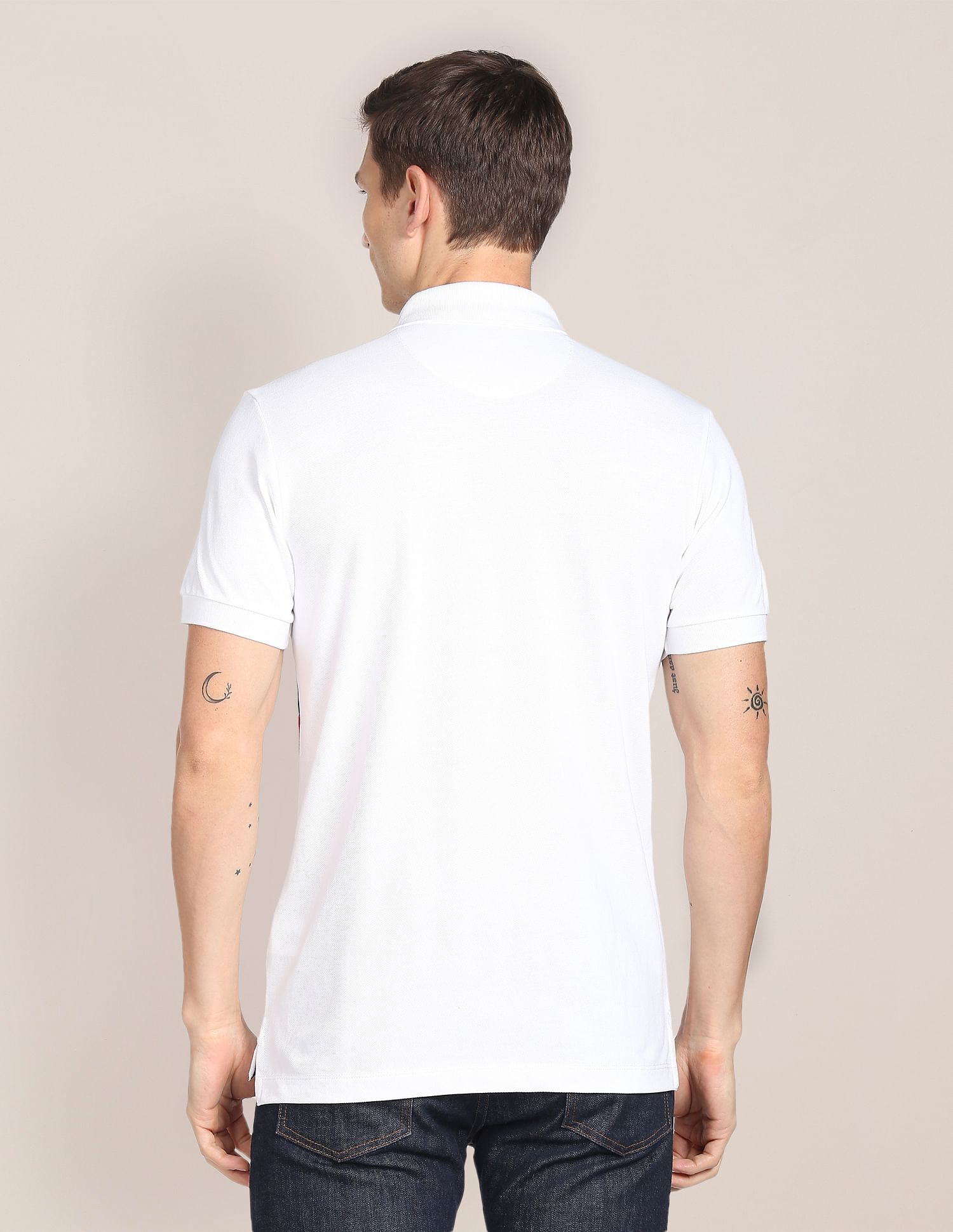 Colour Block Cotton Polo Shirt White - U.S. POLO ASSN. | Large