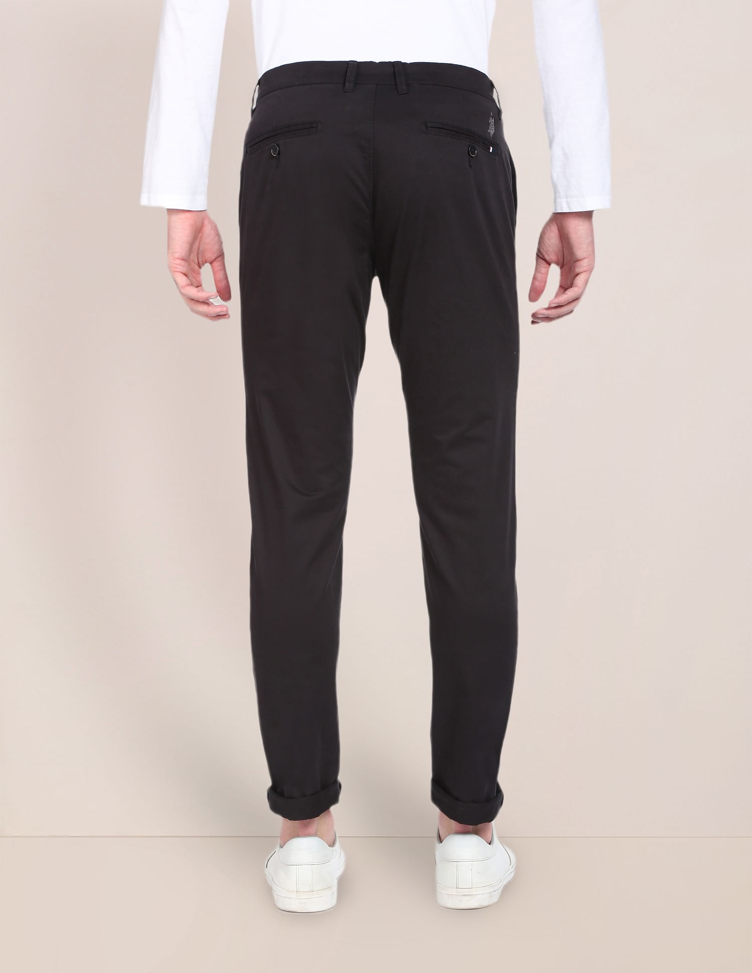 Austin Trim Fit Stretch Chinos Black - U.S. POLO ASSN. | Large