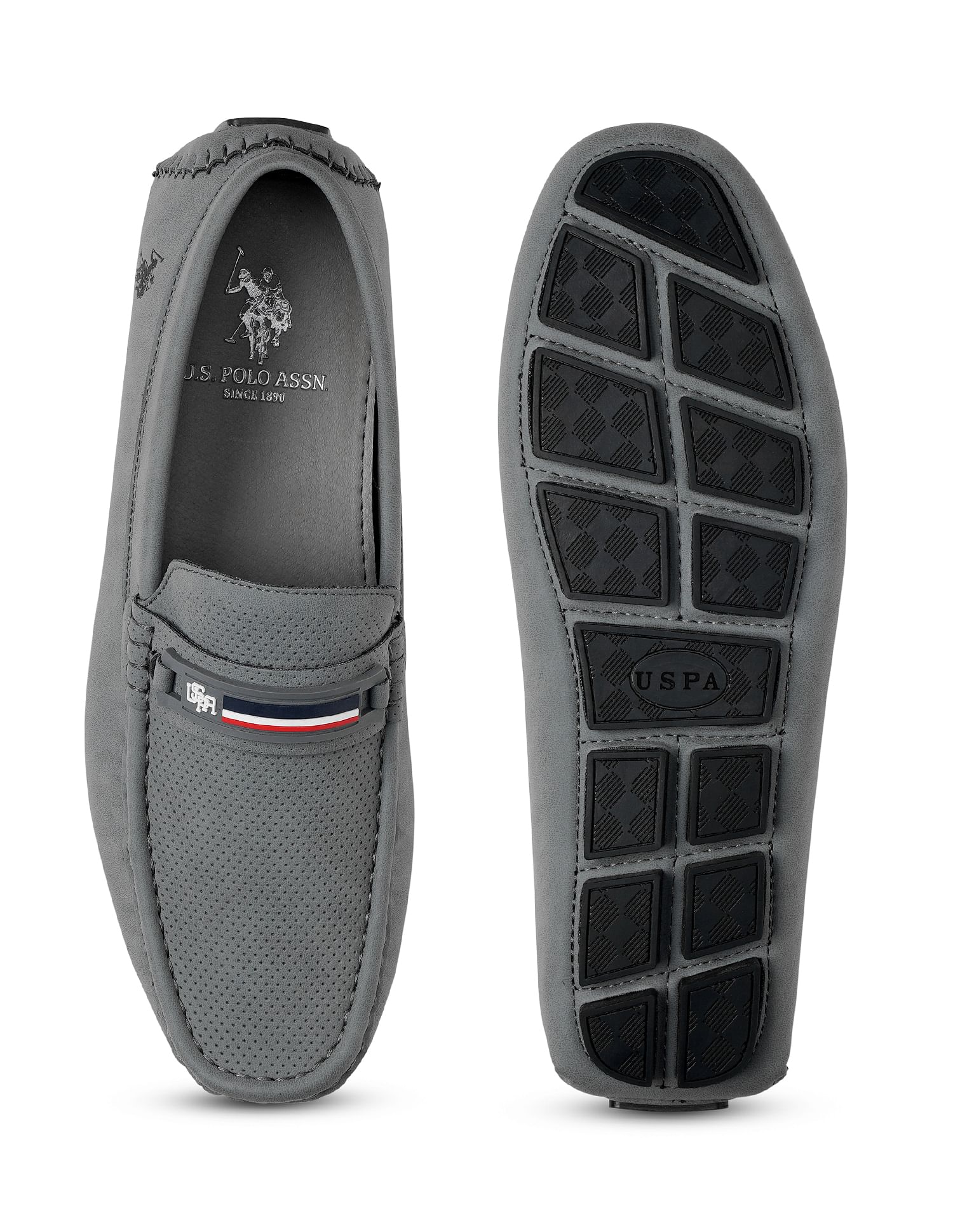 Men Solid Barnes 2.0 Slip On Shoes Grey - U.S. Polo Assn. India | Large
