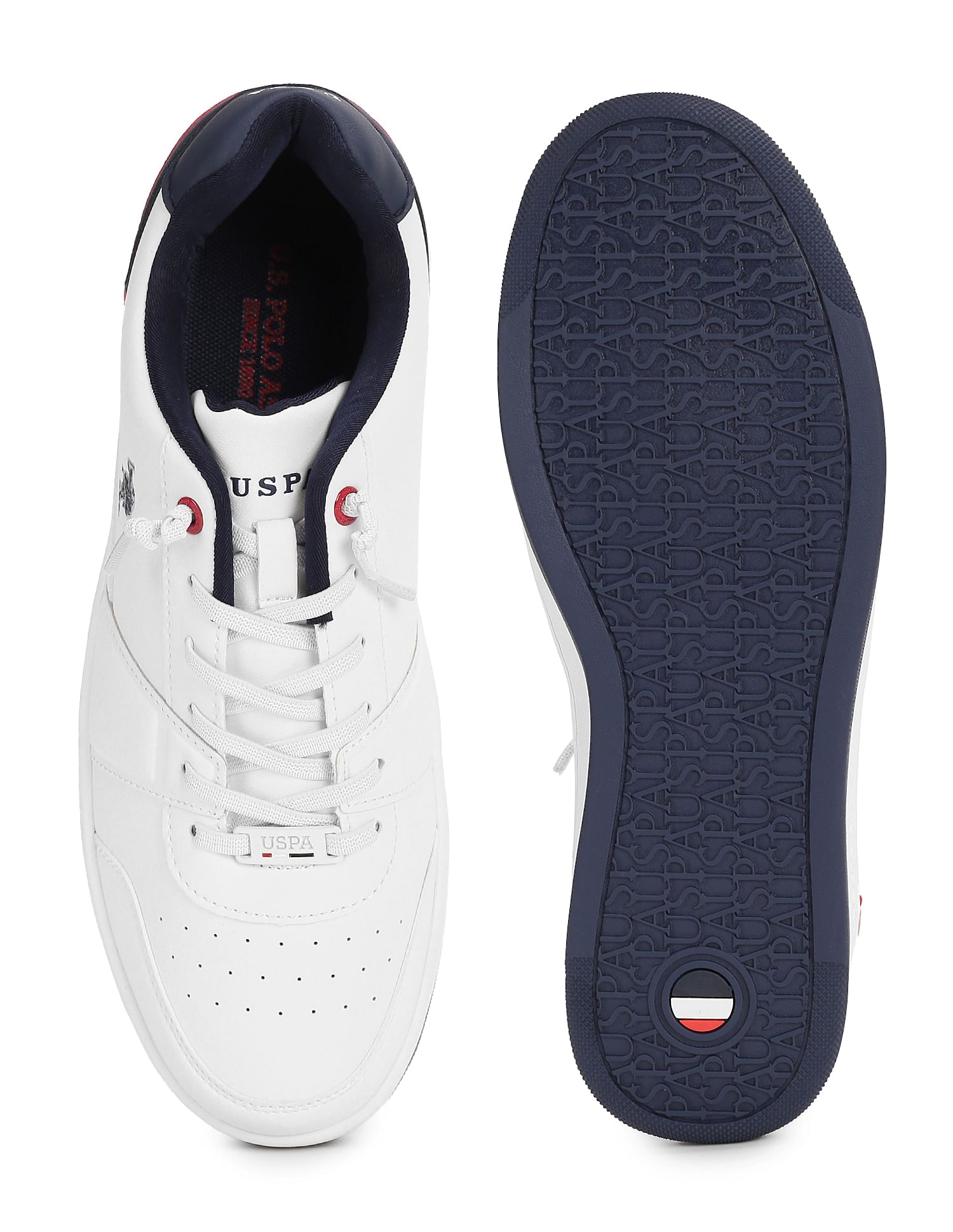 Men Finn Perforated Sneakers White - U.S. Polo Assn. India | Large