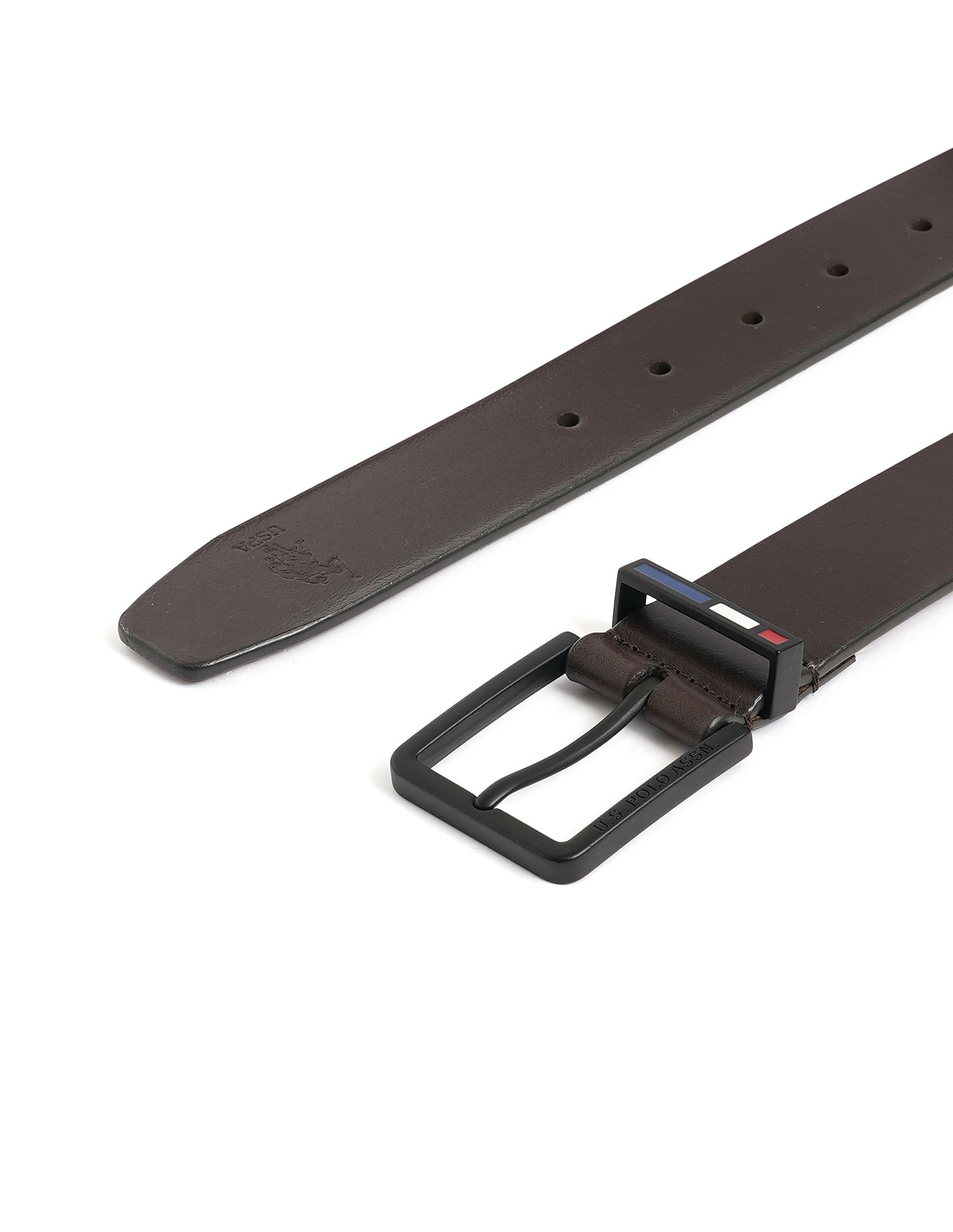 Trento Solid Leather Belt Brown - U.S. POLO ASSN. | Large
