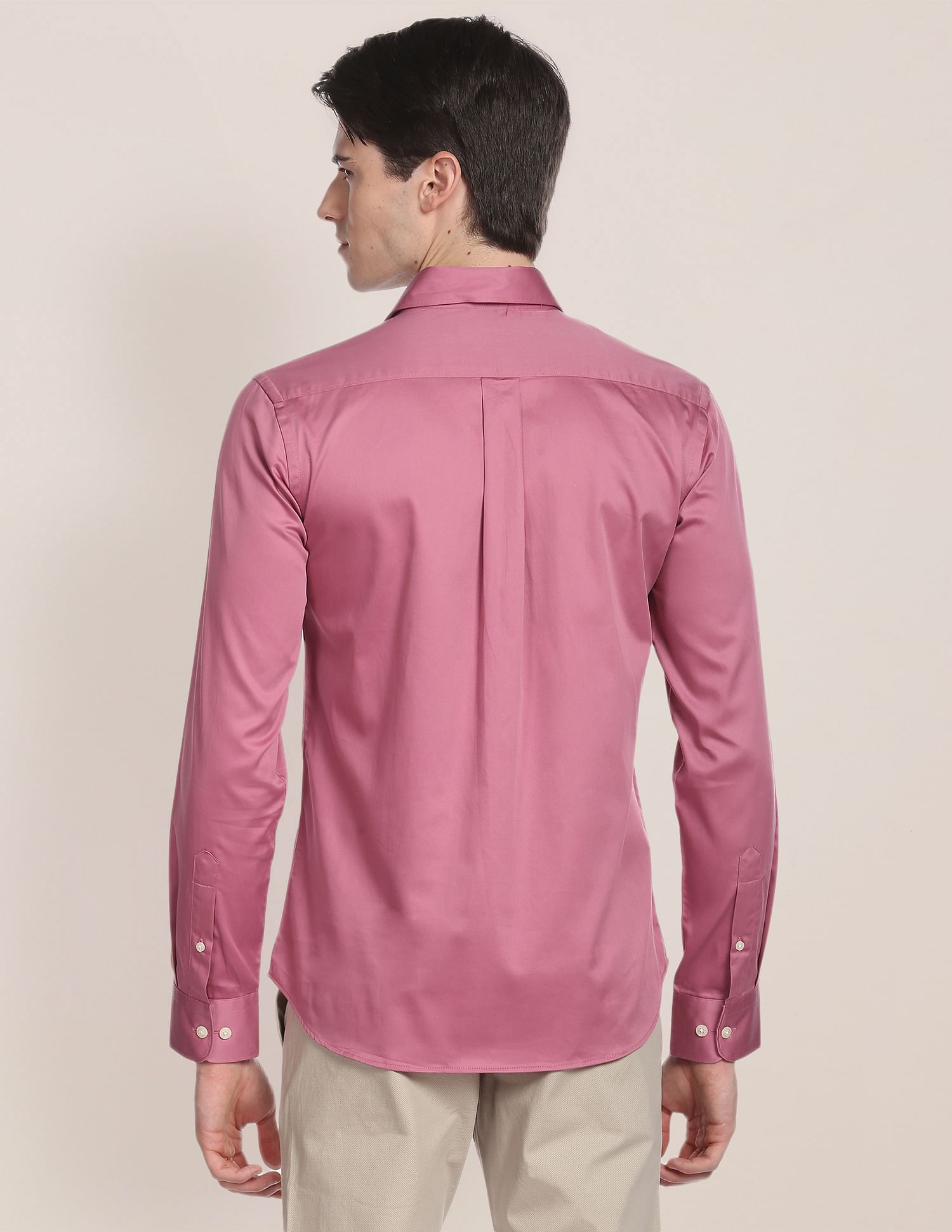 Satin Stretch Solid Shirt Dusty Pink - U.S. POLO ASSN. | Large