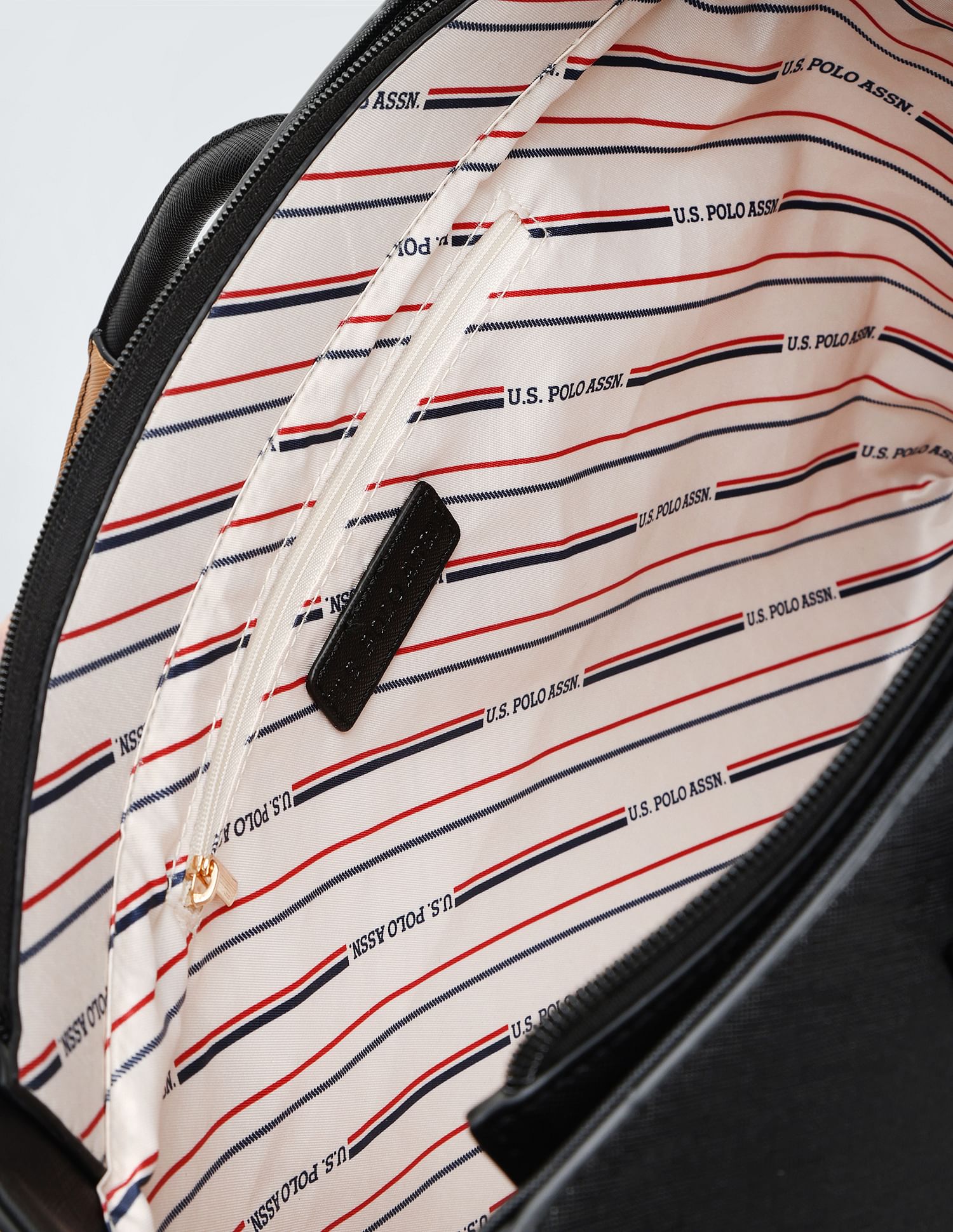 Metallic Hardware Structured Handbag Black - U.S. POLO ASSN. | Large