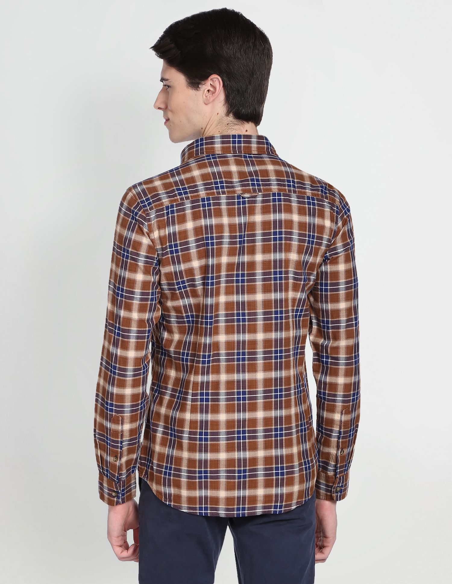 Outdoor Check Twill Shirt Brown - U.S. Polo Assn. India | Large