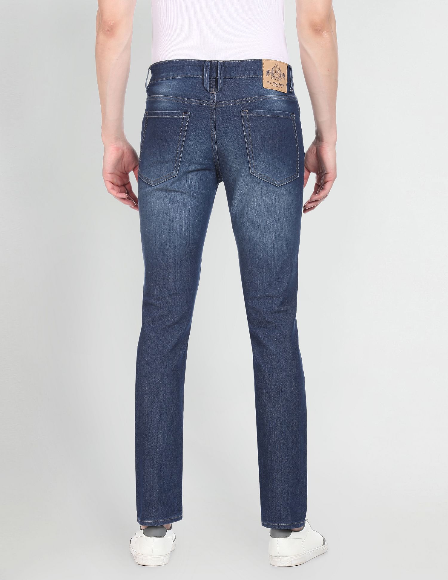 Brandon Slim Tapered Fit Stone Wash Jeans Blue - U.S. POLO ASSN. | Large