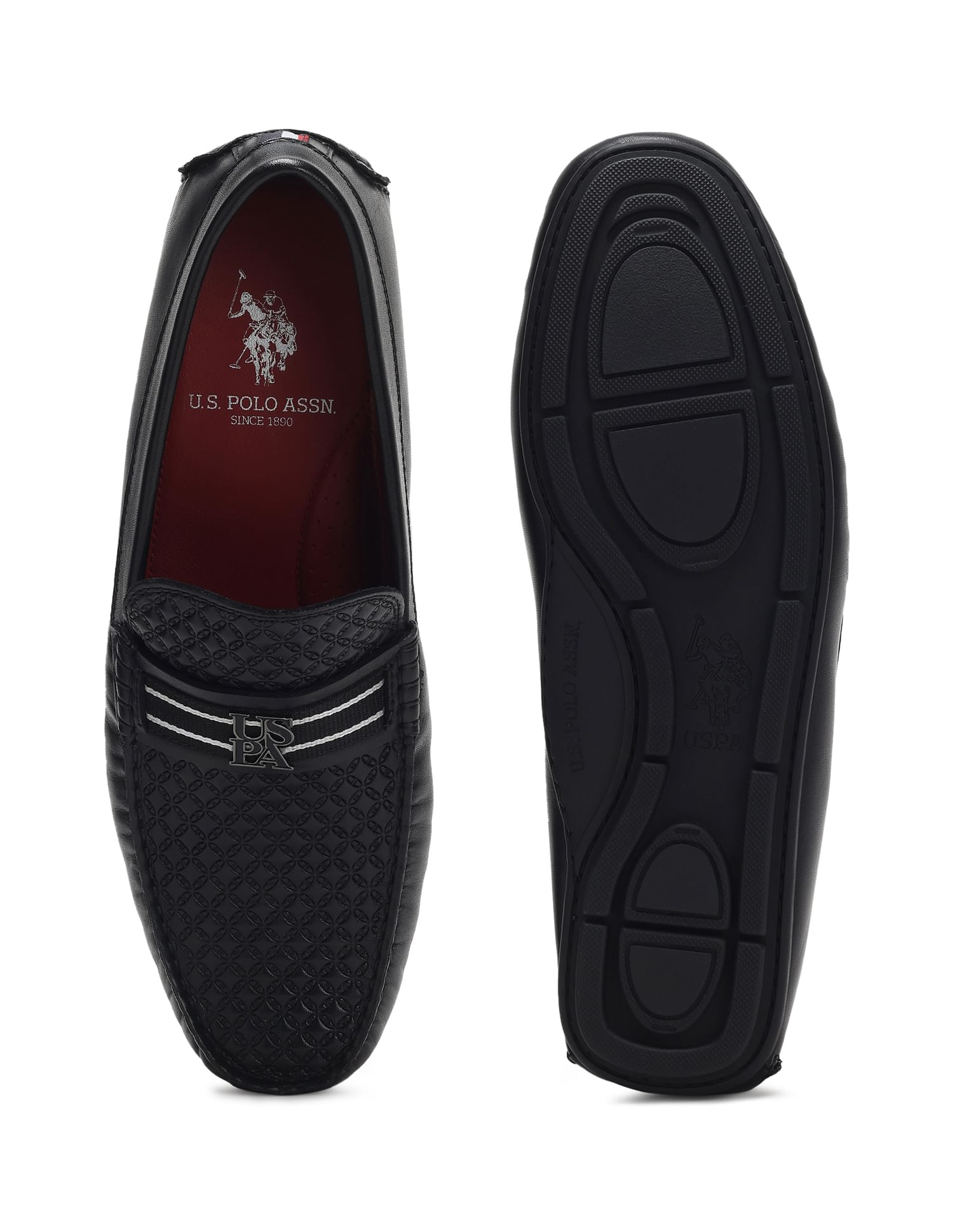 Men Logo Charles Slip On Shoes Black - U.S. Polo Assn. India | Large
