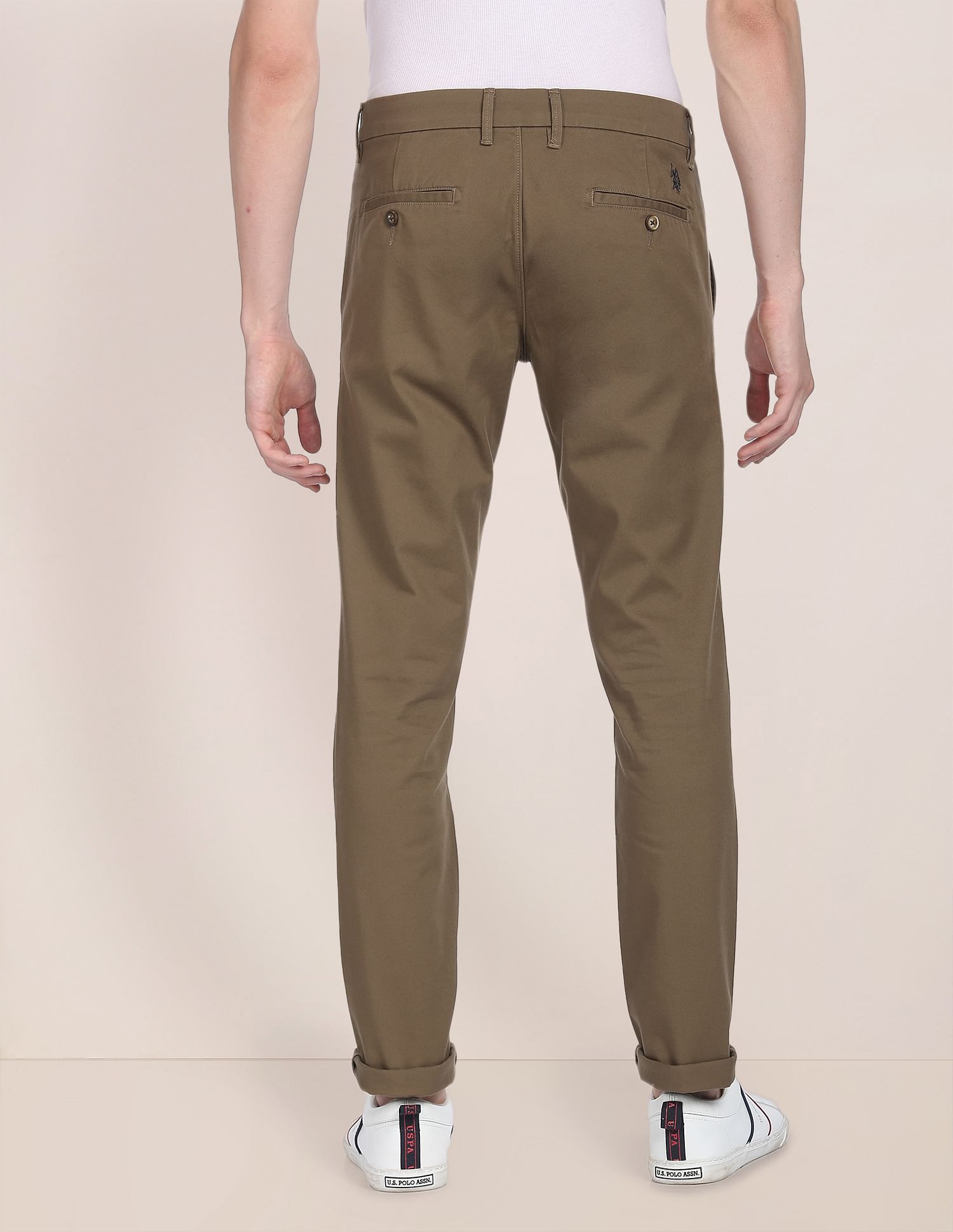 Denver Slim Fit Stretch Chinos Brown - U.S. POLO ASSN. | Large