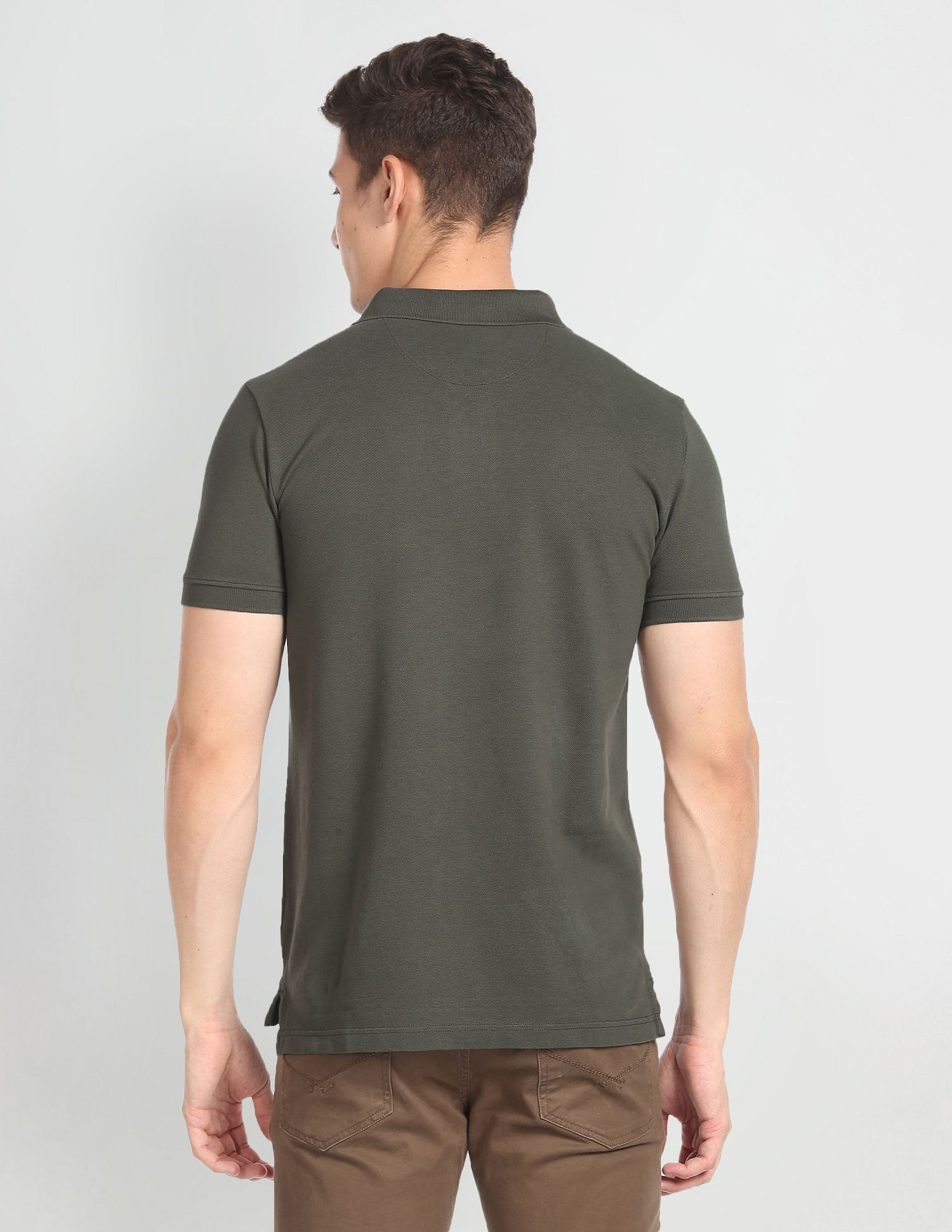 Cotton Brand Print Polo Shirt Olive - U.S. POLO ASSN. | Large