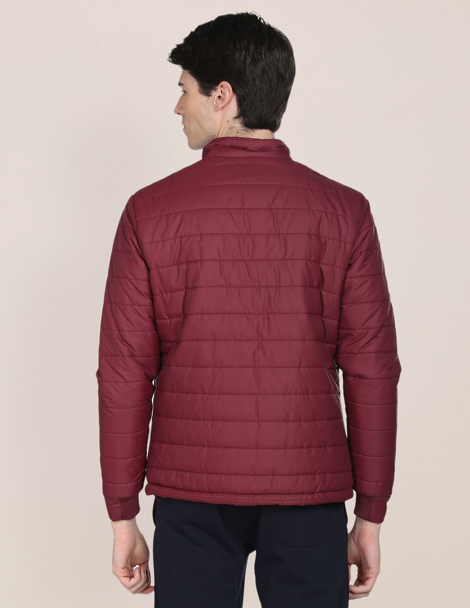 High Neck Solid Polyester Padded Jacket Wine - U.S. POLO ASSN. | Large