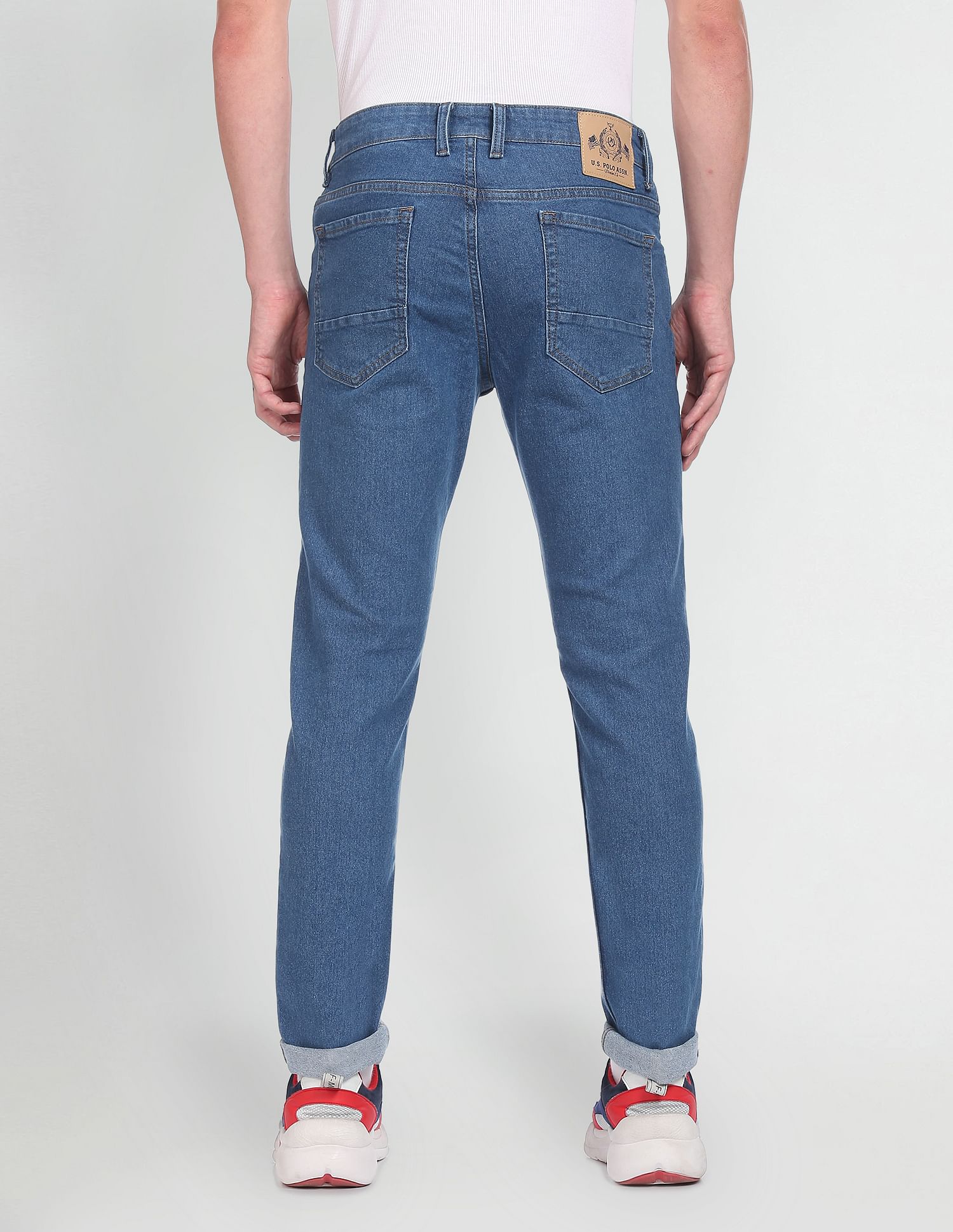 Mid Rise Rinsed Brandon Slim Tapered Fit Jeans Blue - U.S. POLO ASSN. | Large