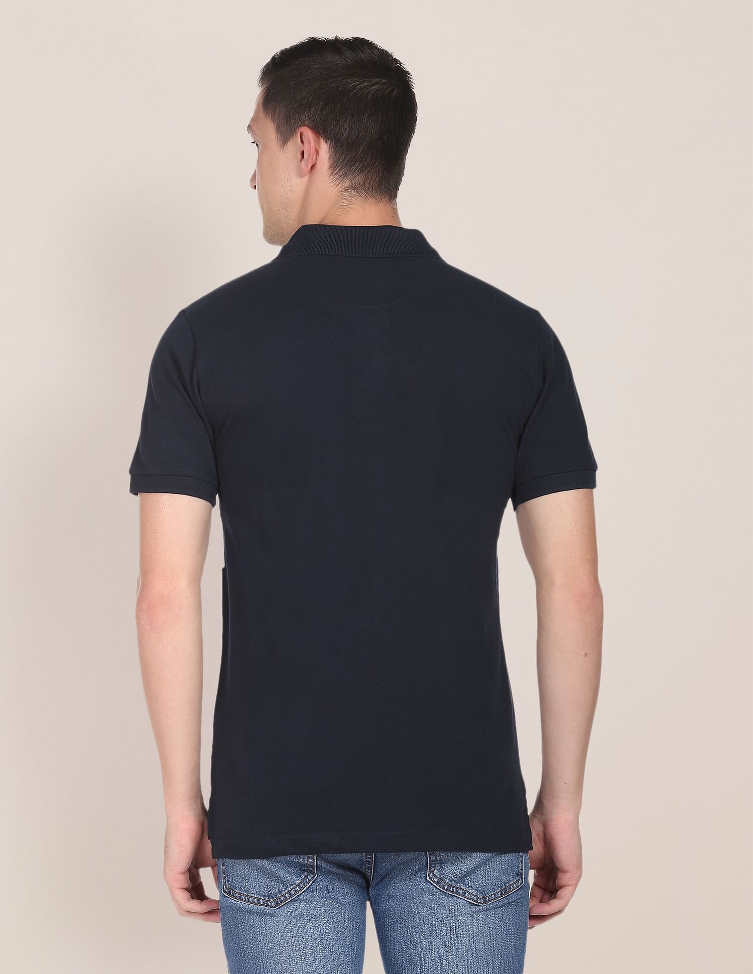 Colour Block Panelled Cotton Polo Shirt Navy - U.S. POLO ASSN. | Large