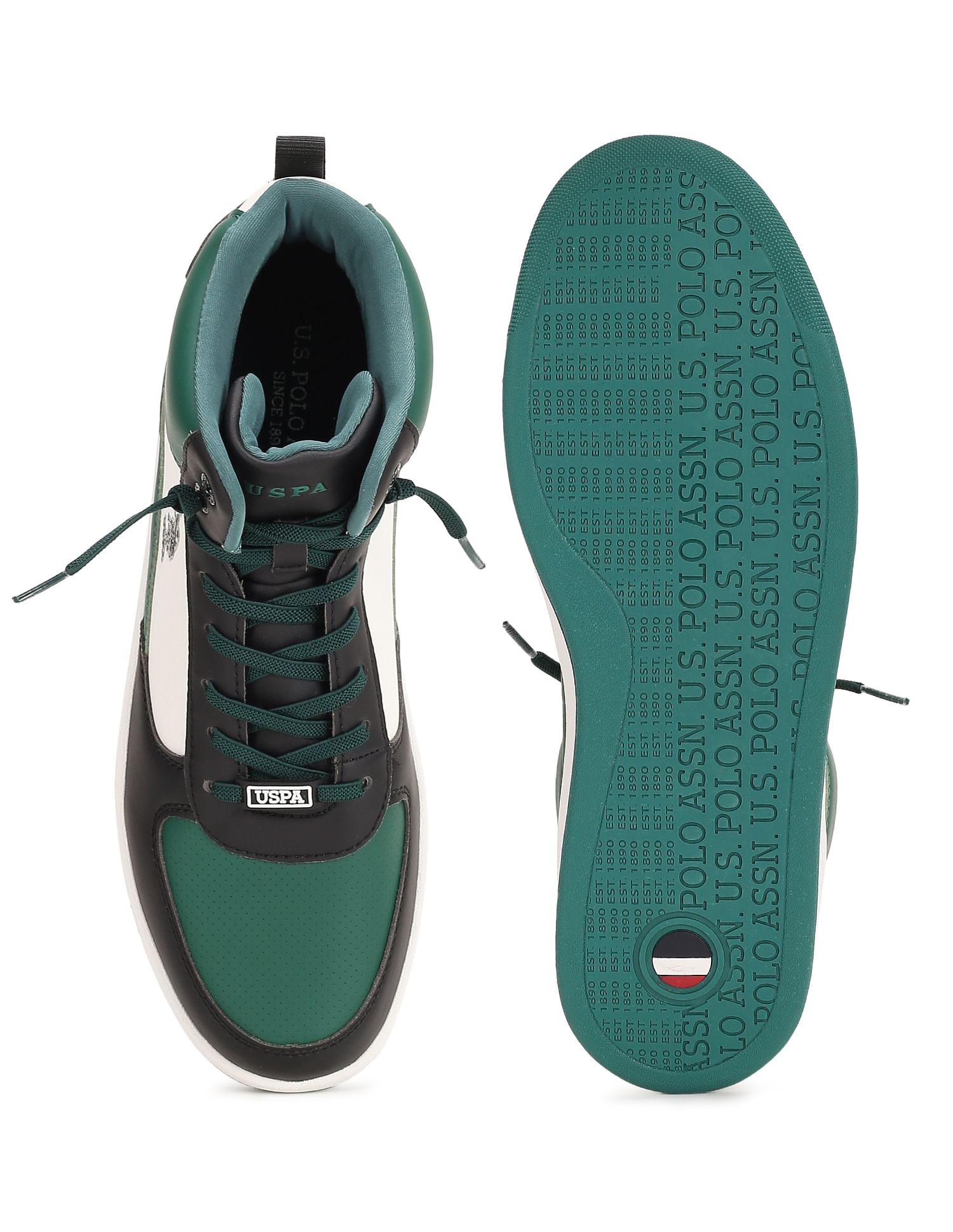 Men Myles Colour Block Sneakers Black and Teal - U.S. POLO ASSN. | Large