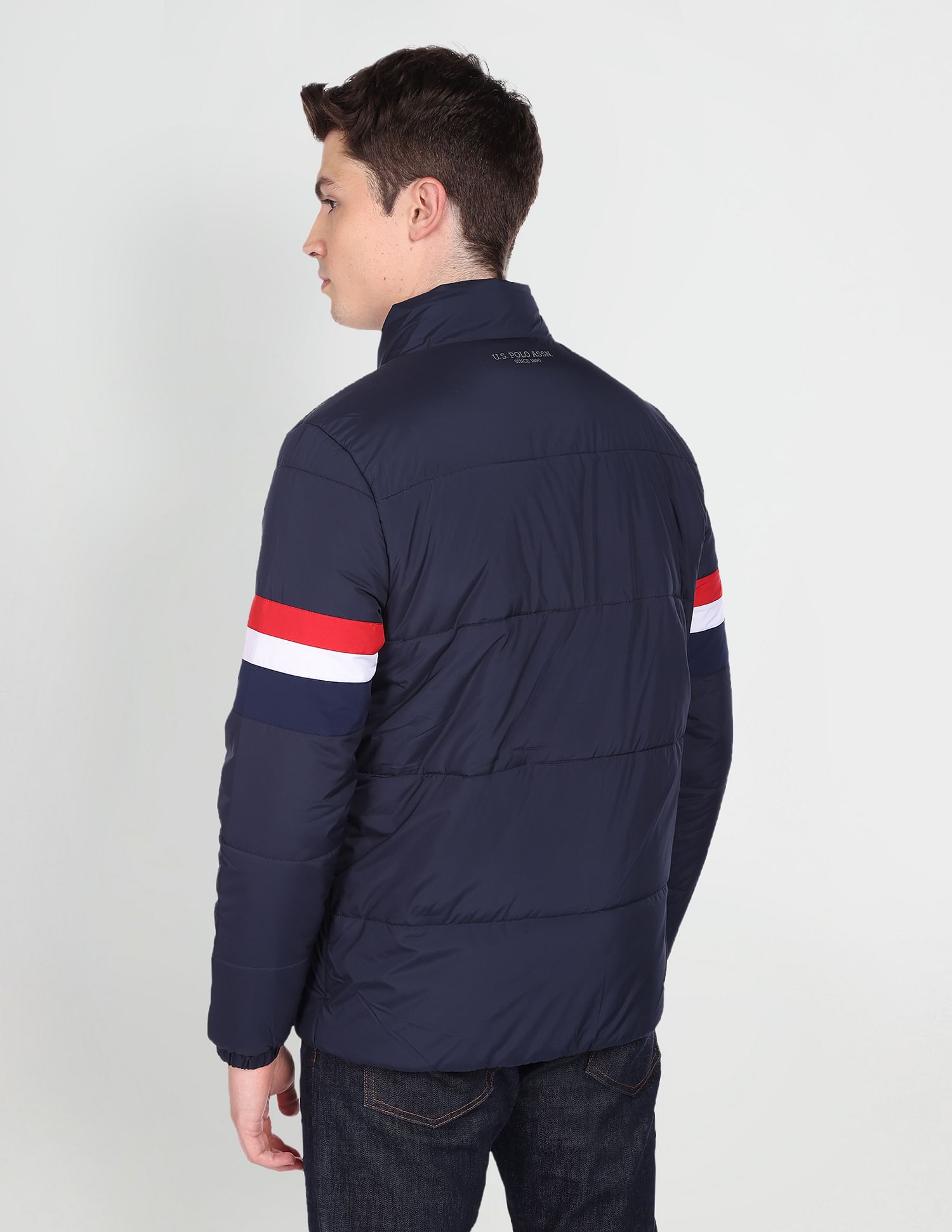 Solid High Neck Jacket Navy - U.S. POLO ASSN. | Large