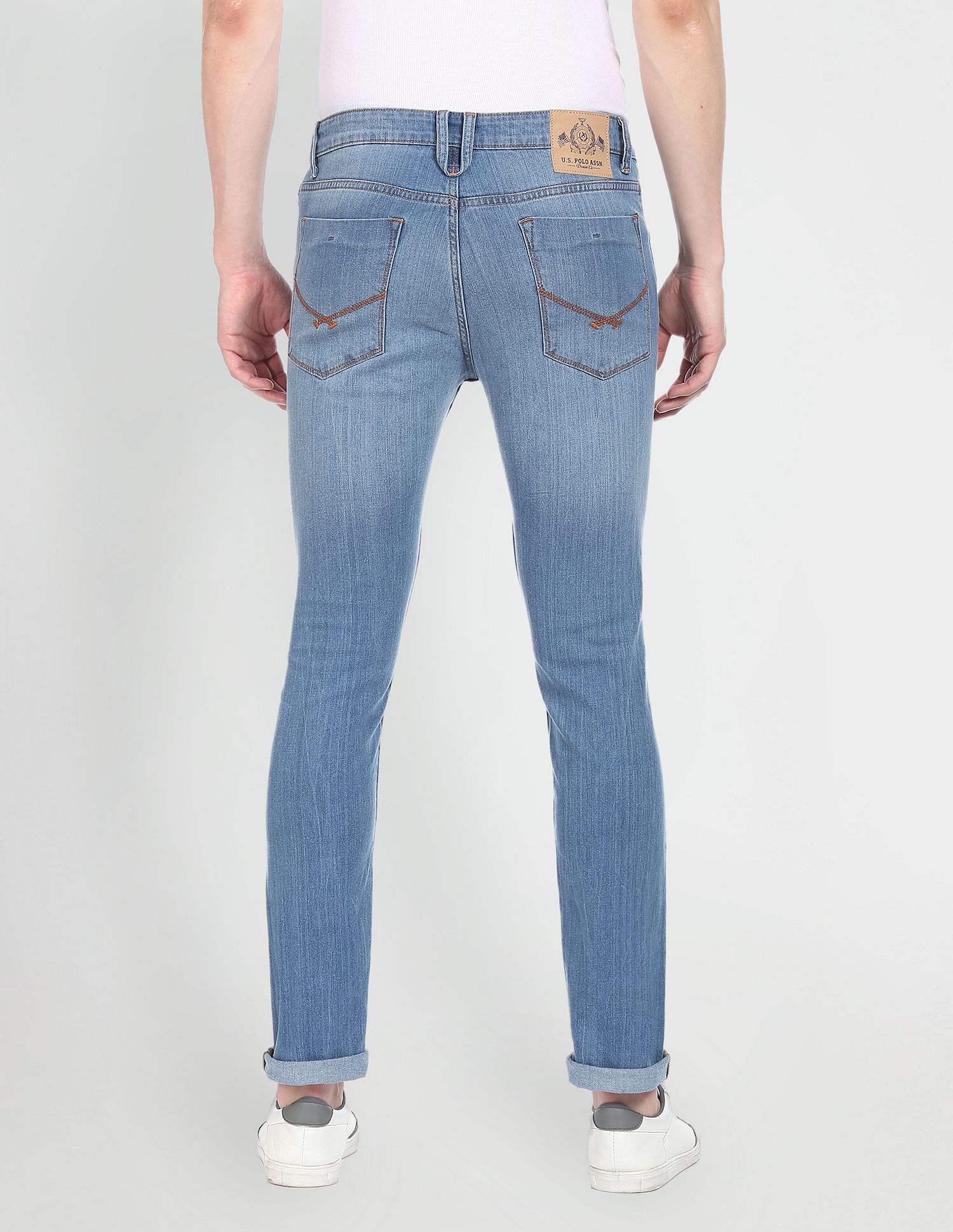Regallo Skinny Fit Stone Wash Jeans Blue - U.S. Polo Assn. India | Large