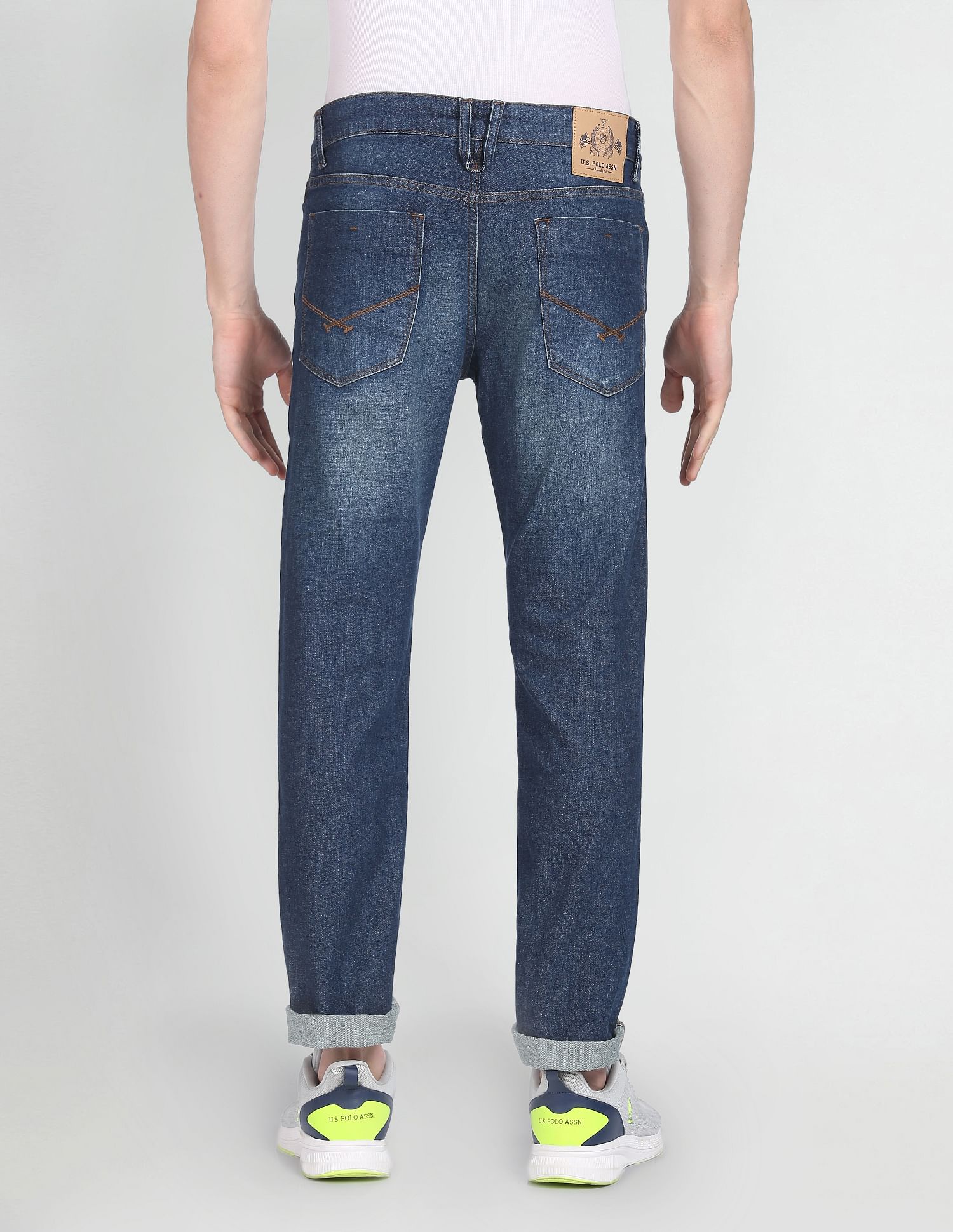 Regallo Skinny Fit Mid Rise Jeans Dark Blue - U.S. Polo Assn. India | Large