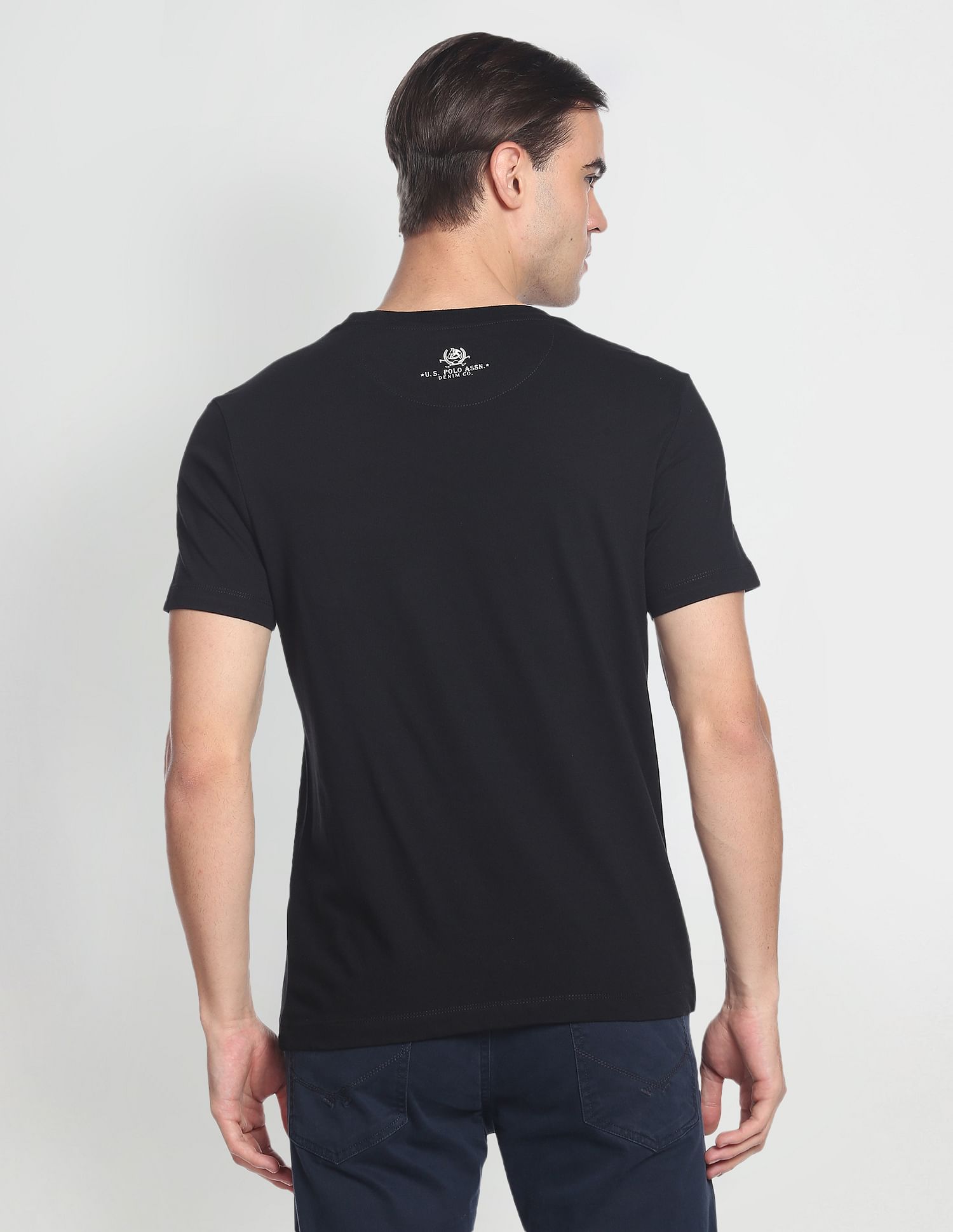 Typographic Brand Print T-Shirt Black - U.S. Polo Assn. India | Large
