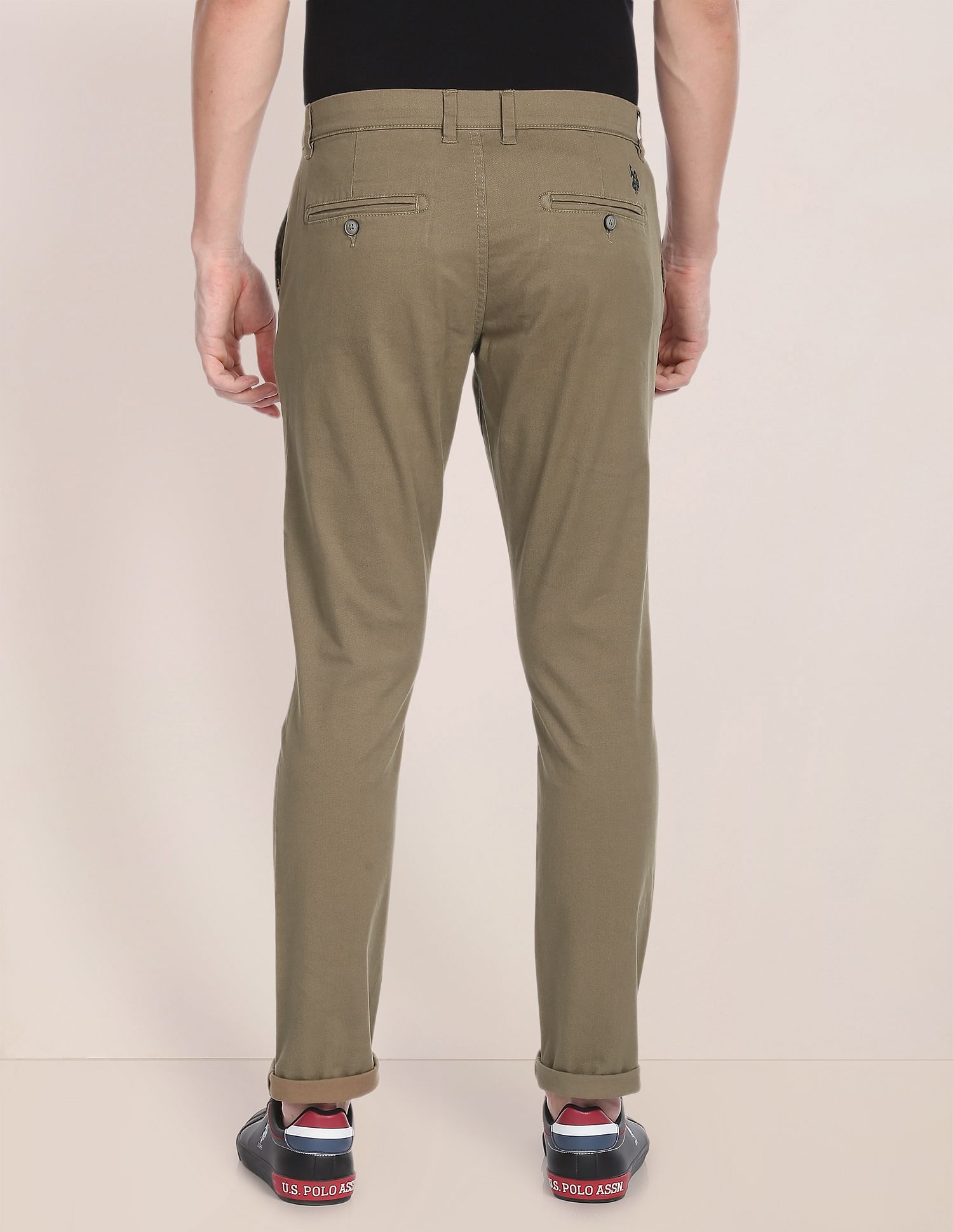 Austin Trim Fit Textured Casual Trousers – U.S. Polo Assn. India