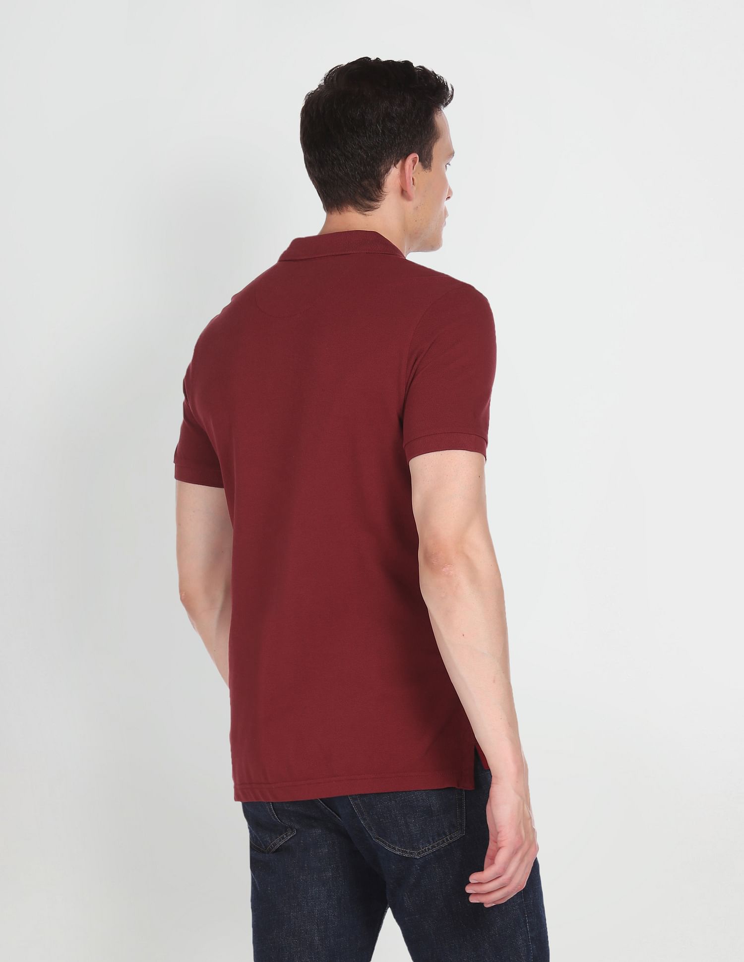 Cotton Solid Polo Shirt Maroon - U.S. POLO ASSN. | Large