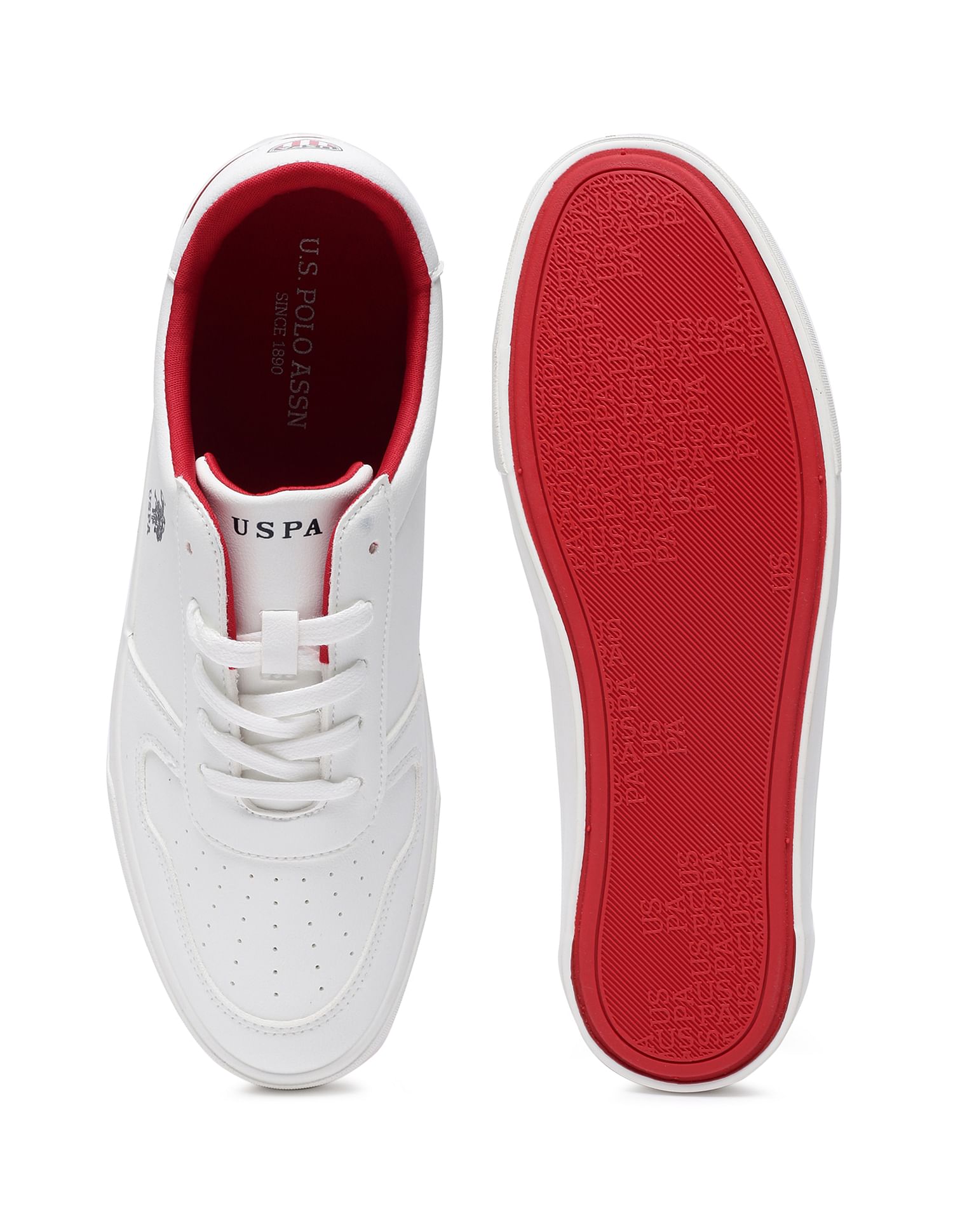 Men Britt Solid Lace Up Sneakers White - U.S. Polo Assn. India | Large